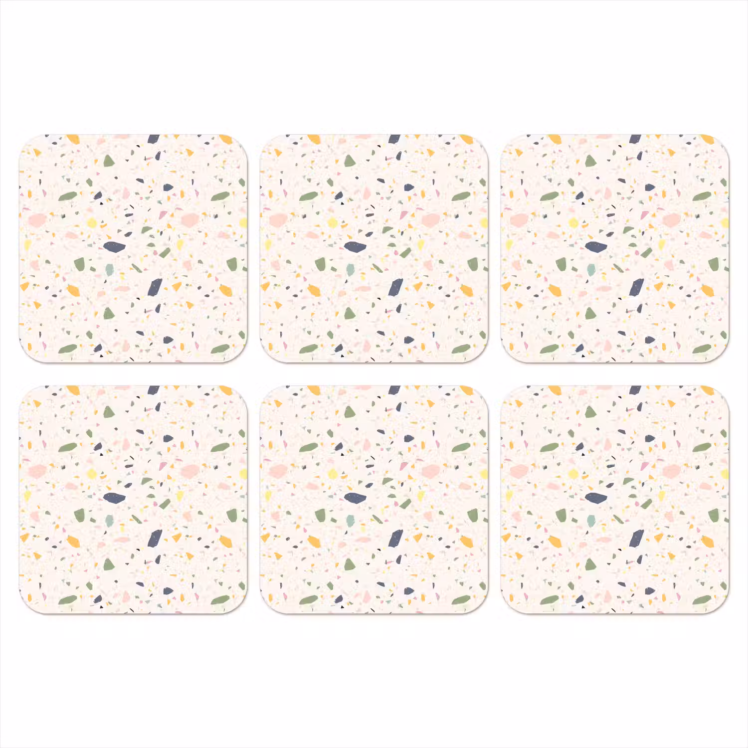 Terrazzo - Patroon - Kleurrijk - Festival onderzetter kurk middel 366 -3d