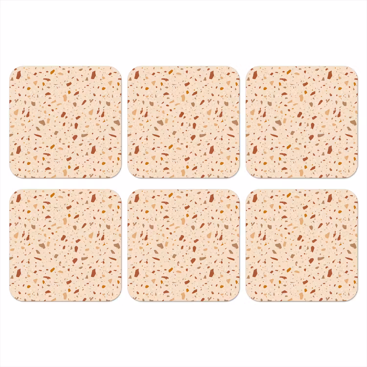 Terrazzo - Patroon - Kleurrijk - Steen onderzetter kurk middel 366 -3d