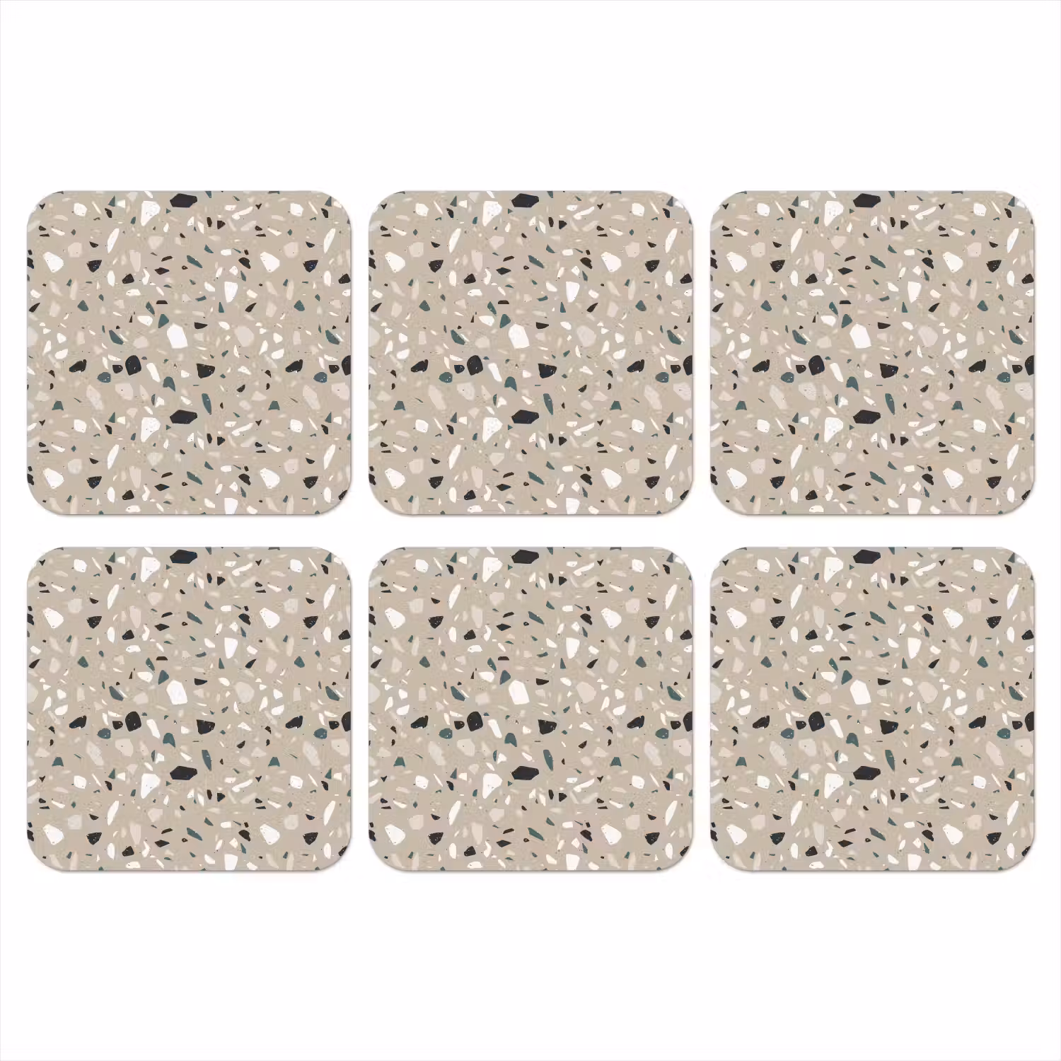 Terrazzo - Patroon - Groen onderzetter kurk middel 366 -3d