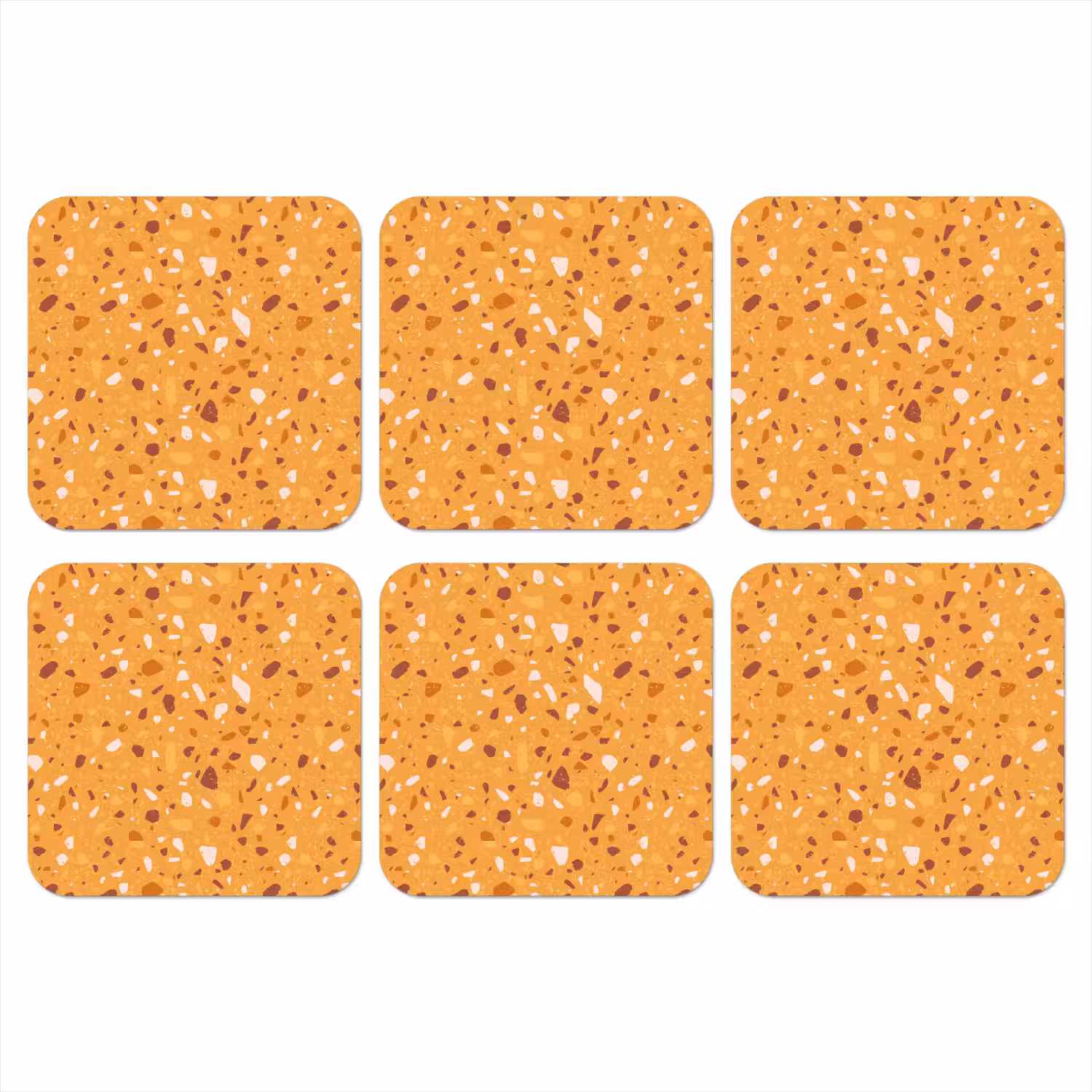 Terrazzo - Patroon - Okergeel onderzetter kurk middel 366 -3d