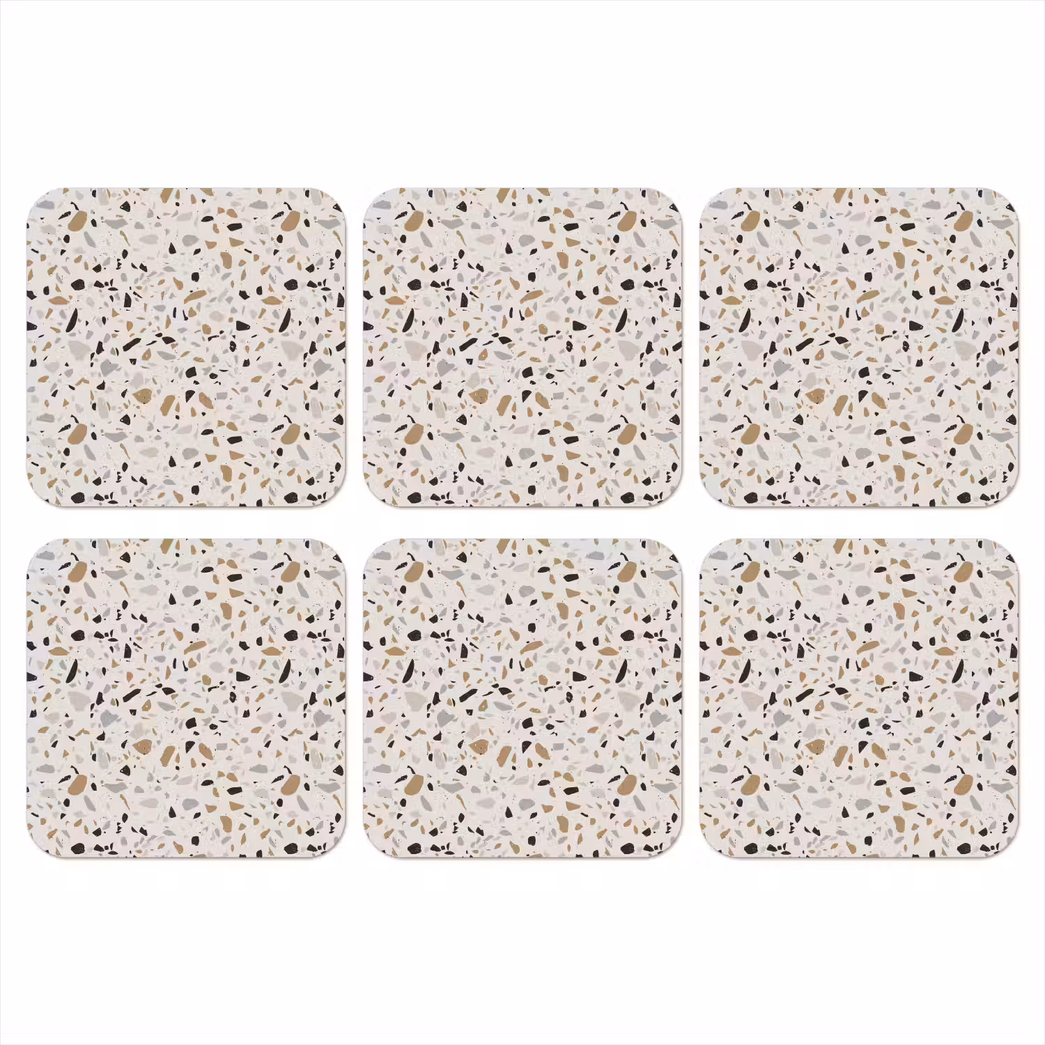 Terrazzo - Patroon - Staal onderzetter kurk middel 366 -3d