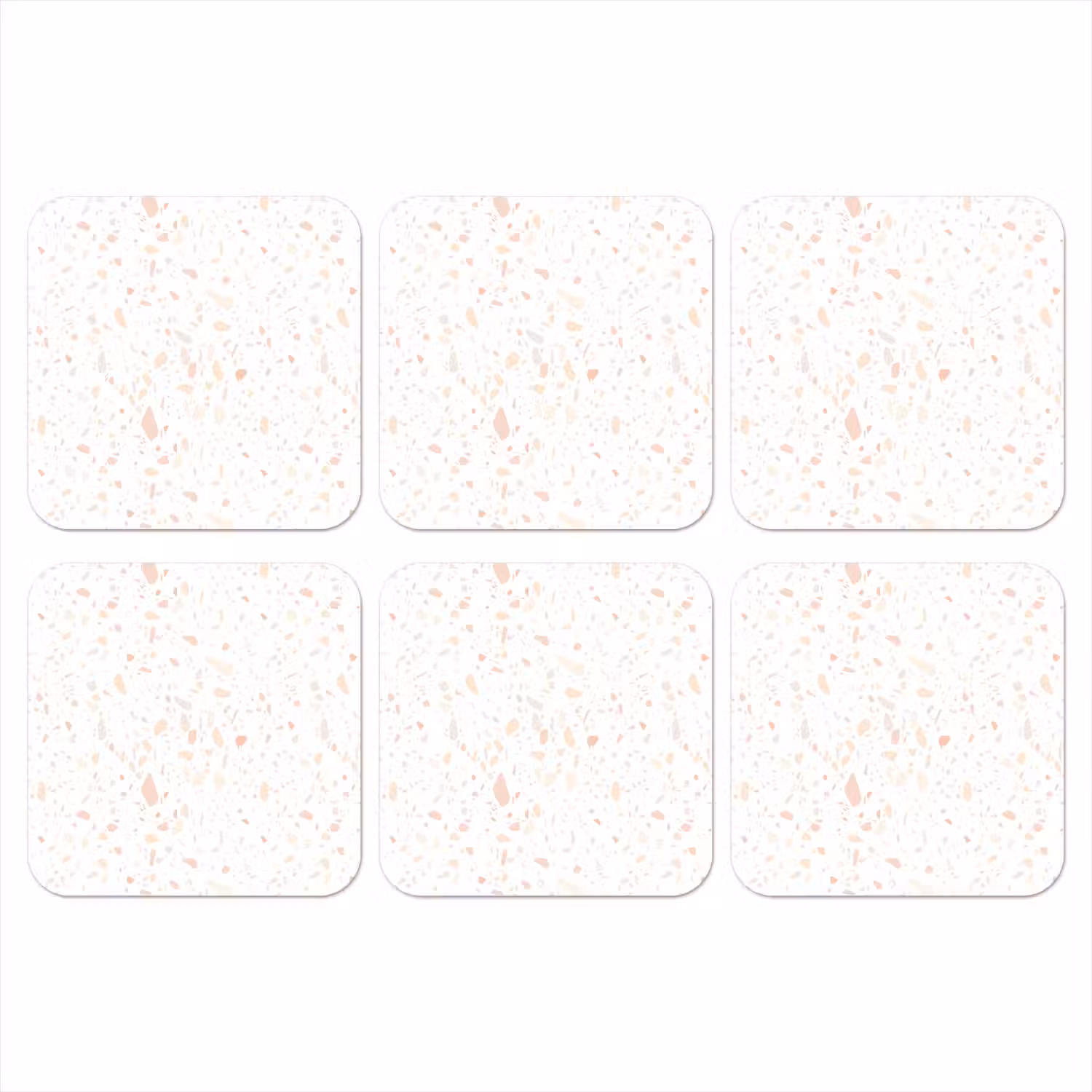 Terrazzo - Patroon - Wit - Perzik onderzetter kurk middel 366 -3d