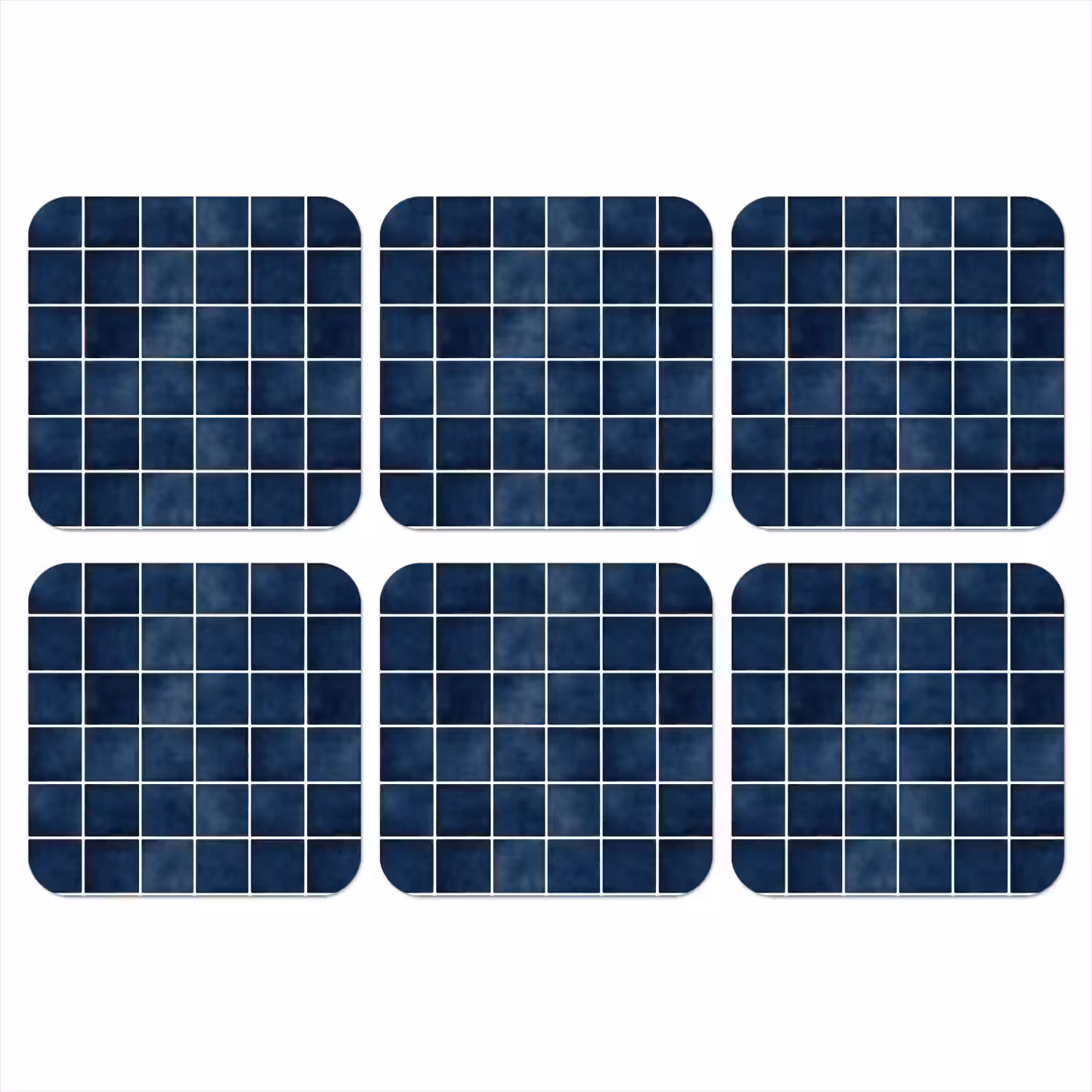 Tegel - Modern - Blauw onderzetter kurk middel 366 -3d