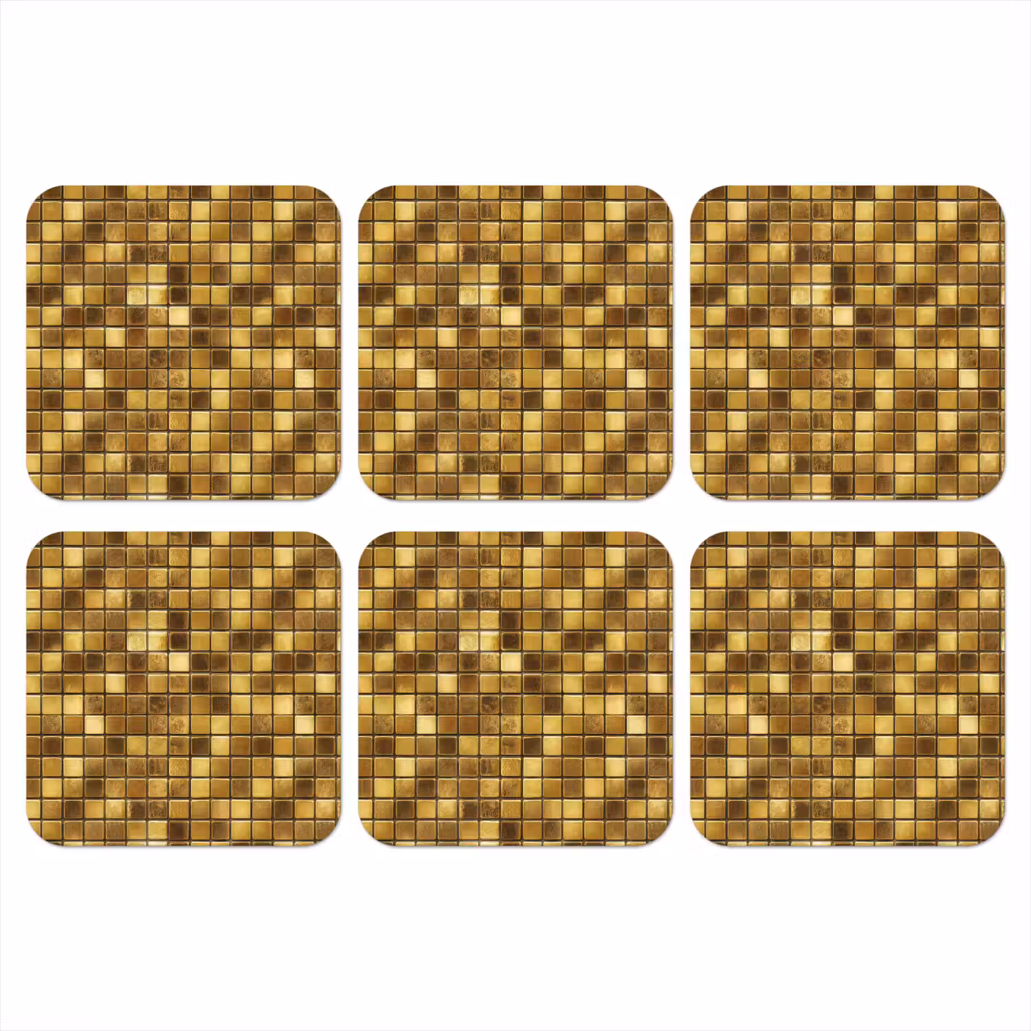Tegels - Mozaïek - Luxe - Warm Goud onderzetter kurk middel 366 -3d