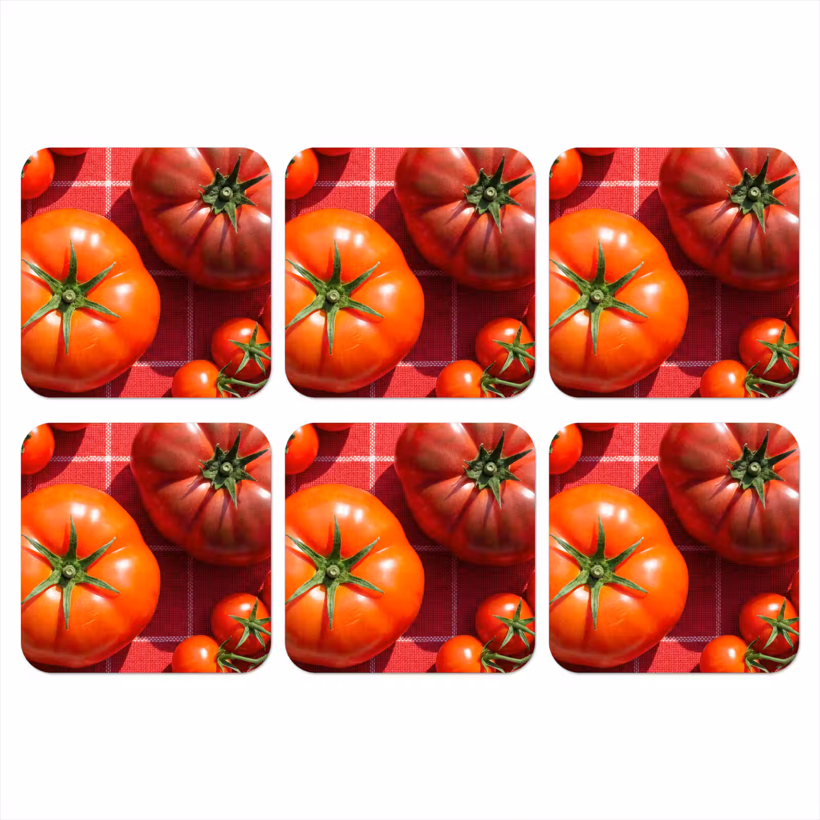 Coaster - Tomato - Red - Food - Tomaat - Rood - Eten onderzetter kurk middel