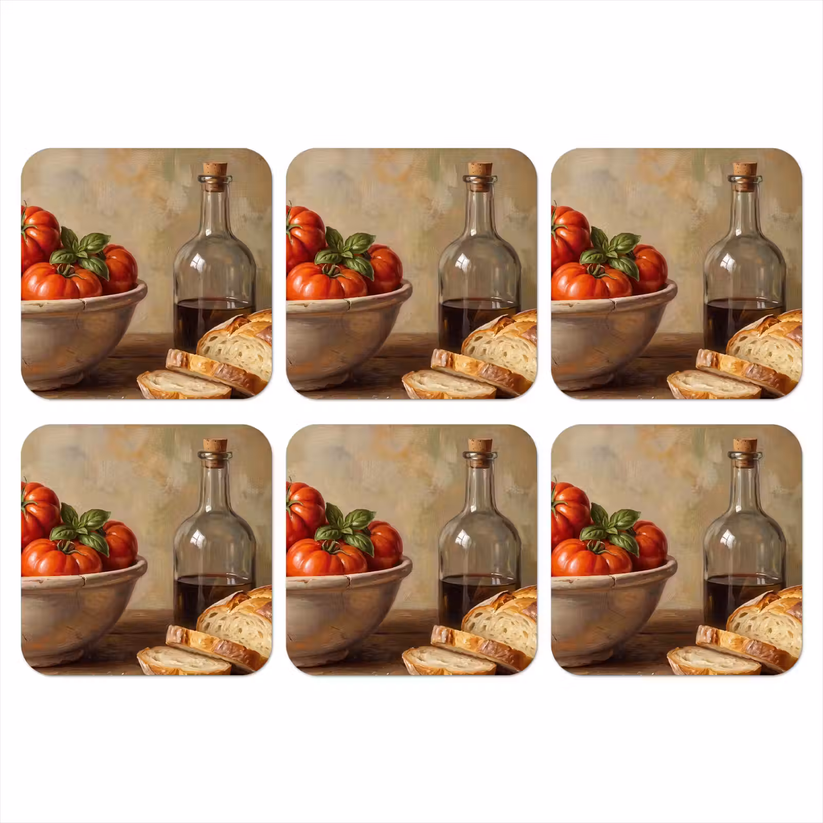 Coaster - Tomatoes - Bowl - Food - Tomaten - Kom - Eten onderzetter kurk middel