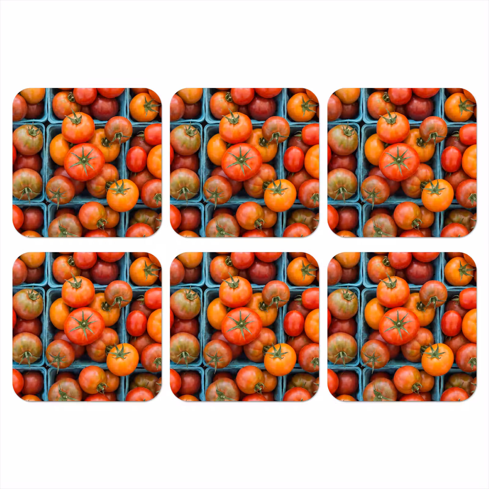 Coaster - Tomatoes - Food - Colorful - Tomaten - Eten - Kleurrijk onderzetter kurk middel