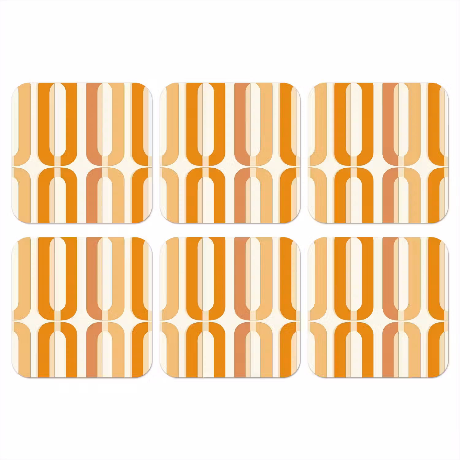 U-vorm - Retro - Oranje onderzetter kurk middel 366 -3d