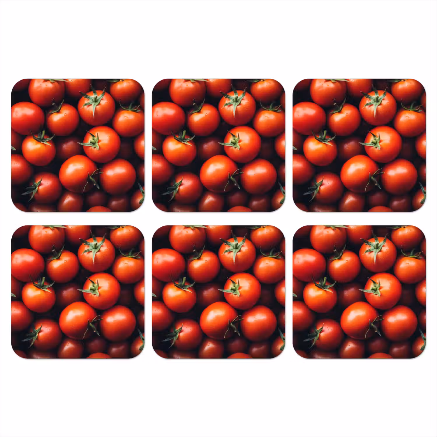 Groente - Rood - Tomaten onderzetter kurk middel -3d