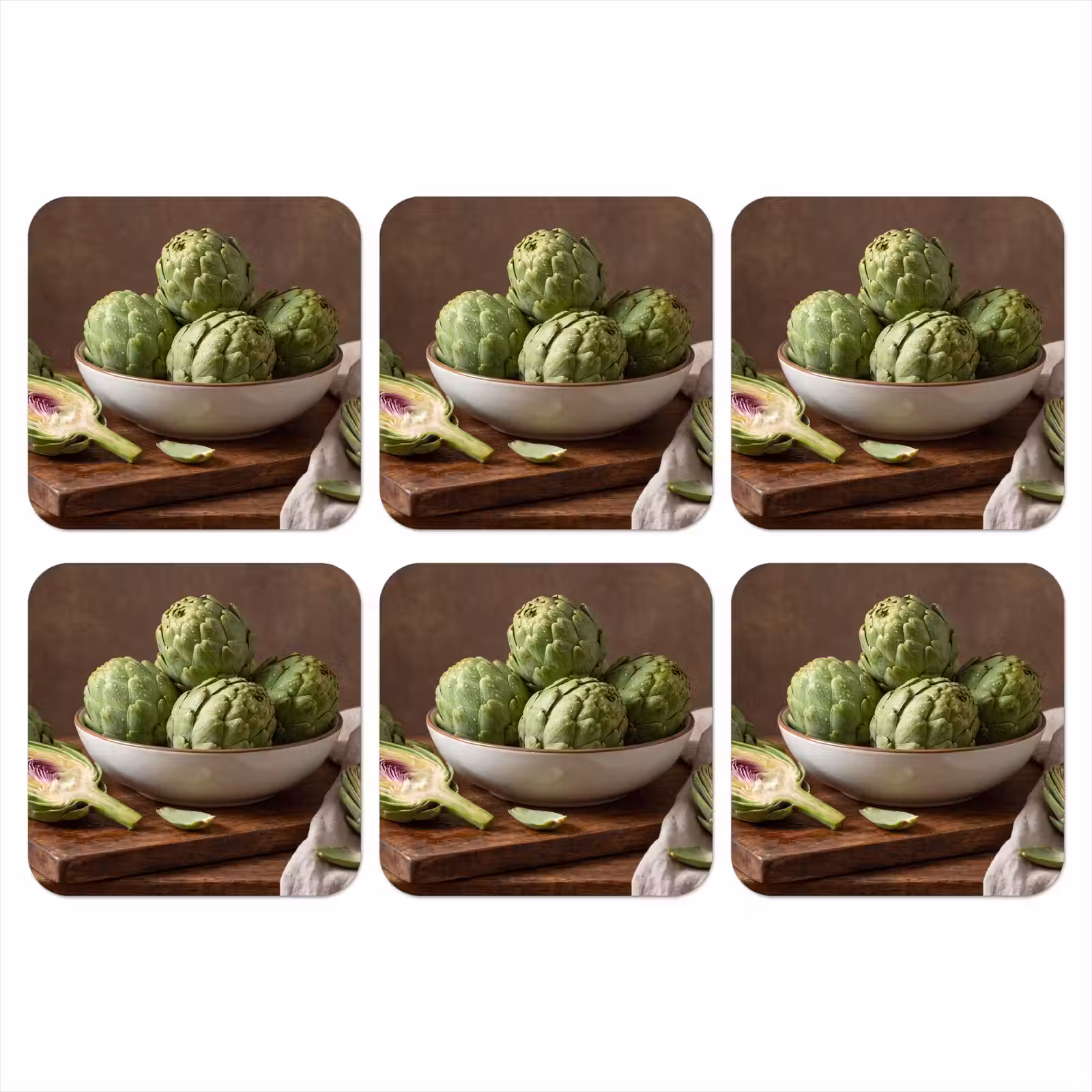 Coaster - Vegetables - Artichoke - Kitchen - Groenten - Artisjok - Keuken onderzetter kurk middel