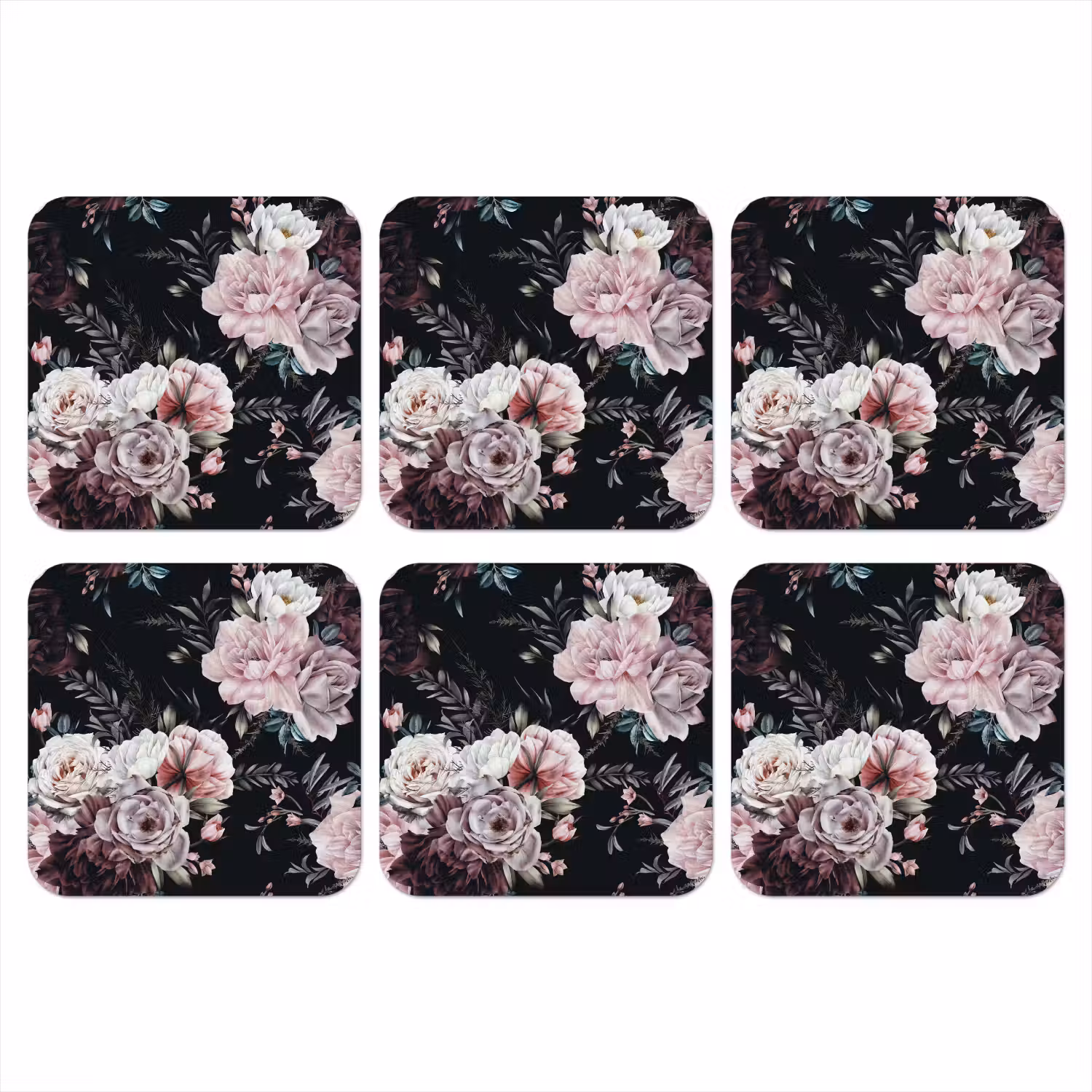 Vintage - Rozen - Romantisch - Bloemen onderzetter kurk middel -3d