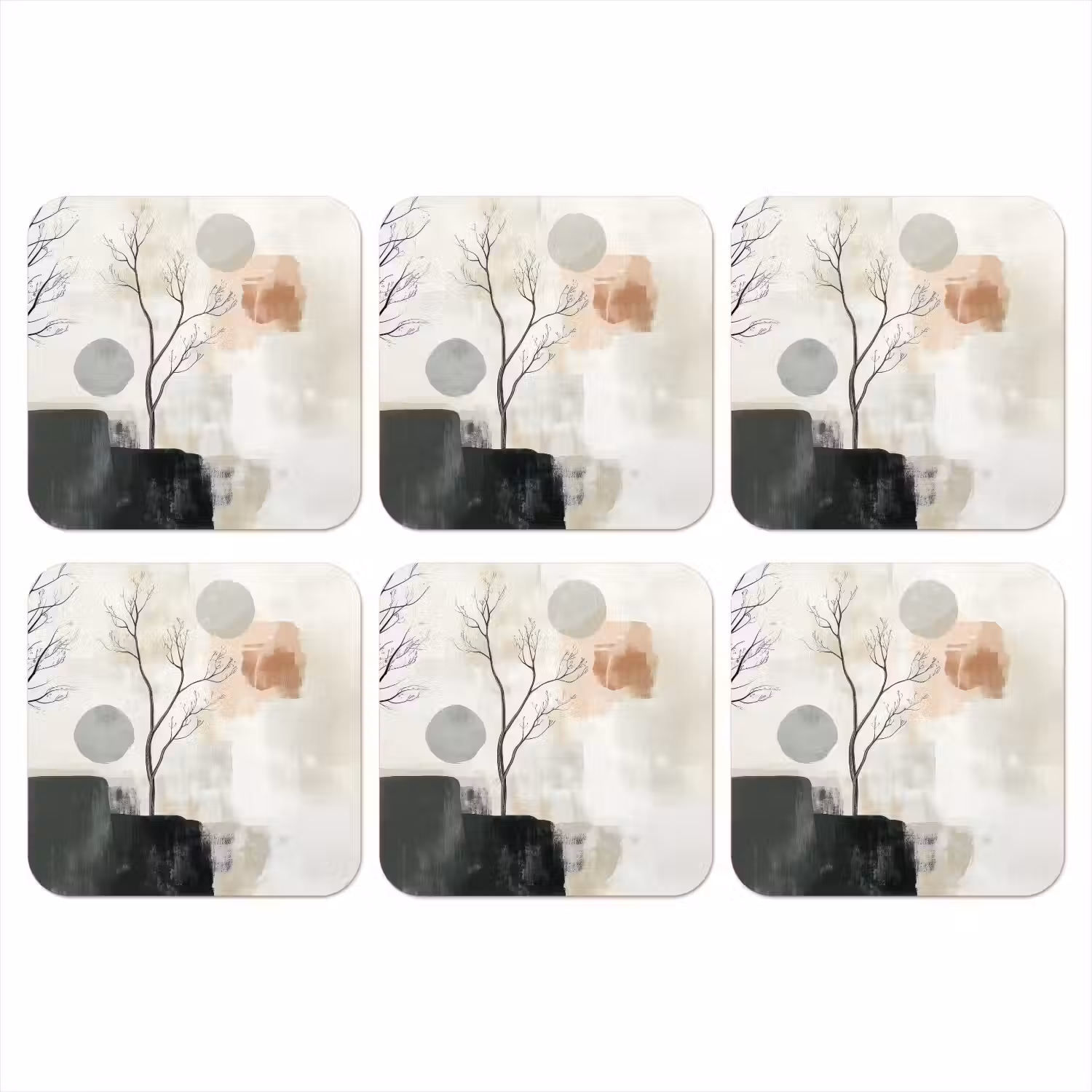Wabi sabi - Beige - Plant onderzetter kurk middel -3d