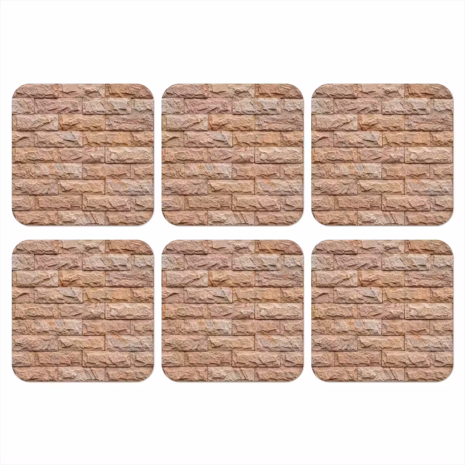 Muur - Steen - Ruw - Textuur - Beige onderzetter kurk middel -3d