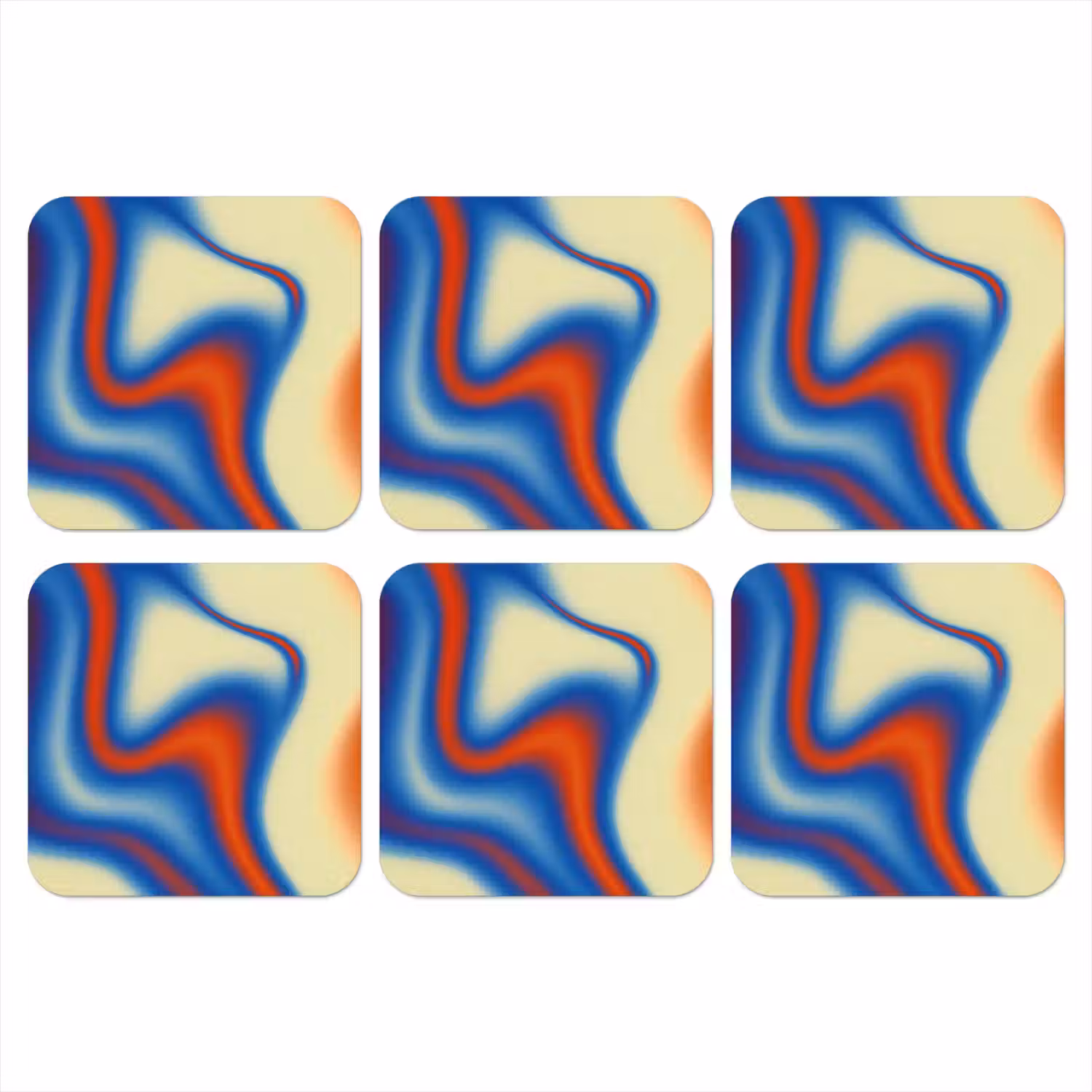 Golven - Kleurrijk - Abstract onderzetter kurk middel -3d