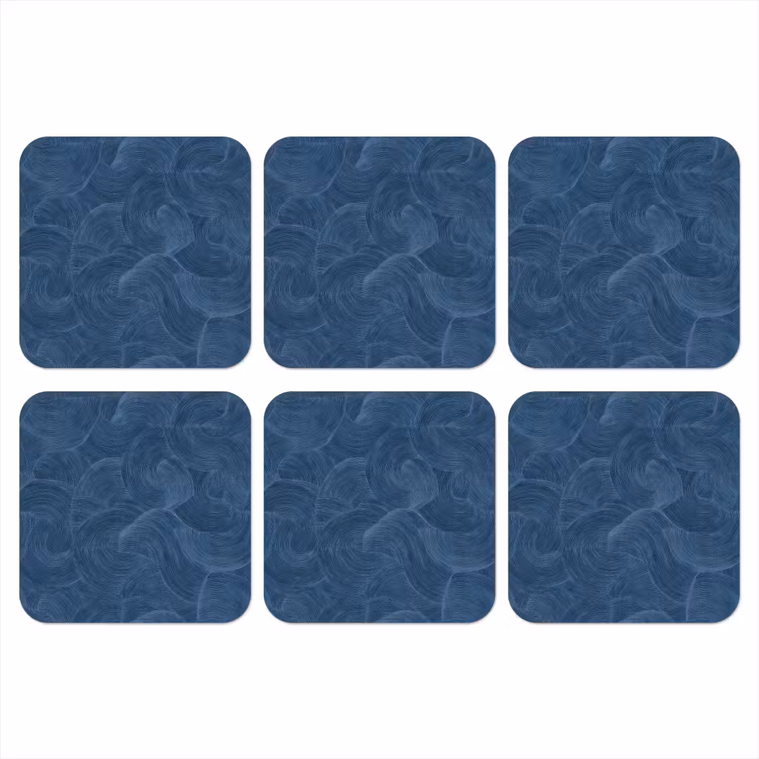 Golven - Textuur - Patroon - Blauw onderzetter kurk middel 366 -3d