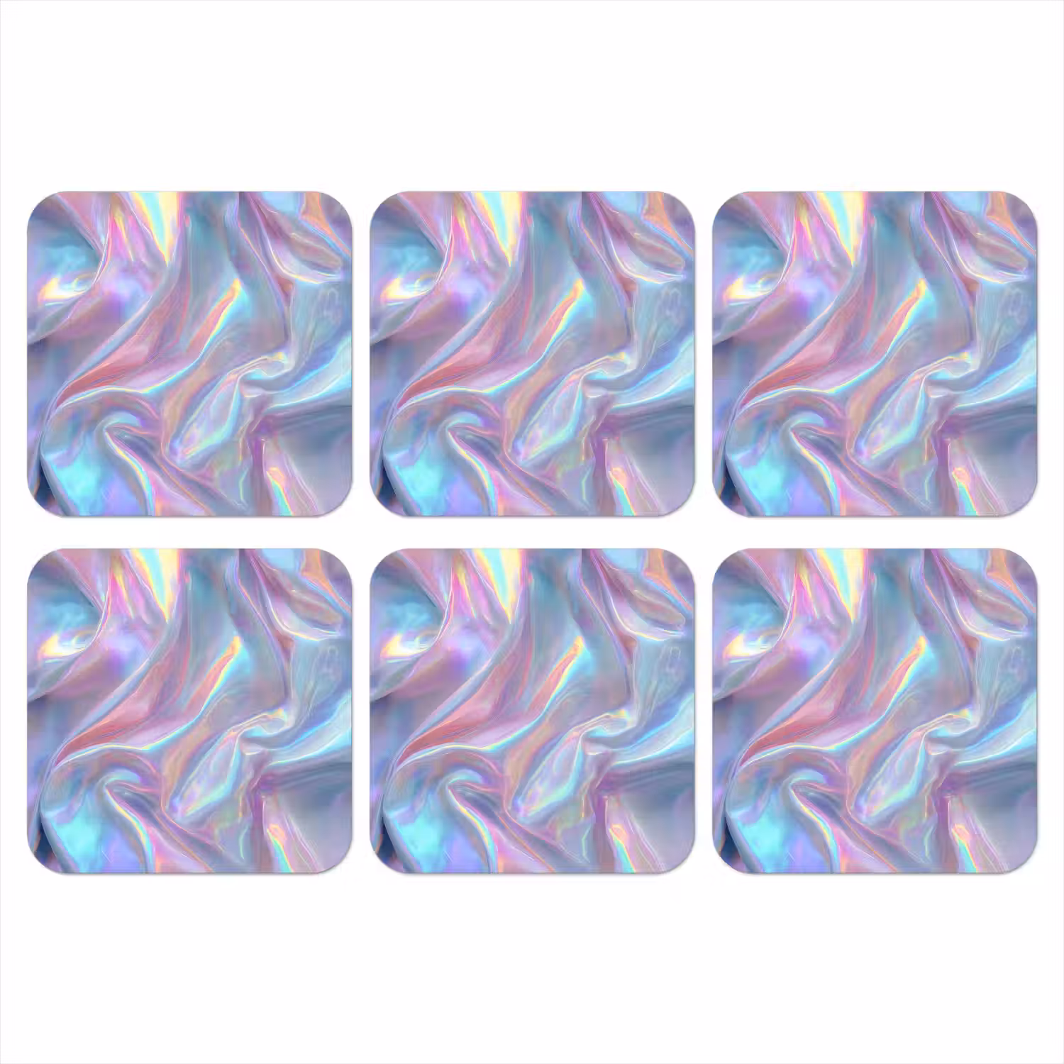 Golvend - Pasteltinten - Glanzend - Stof onderzetter kurk middel -3d