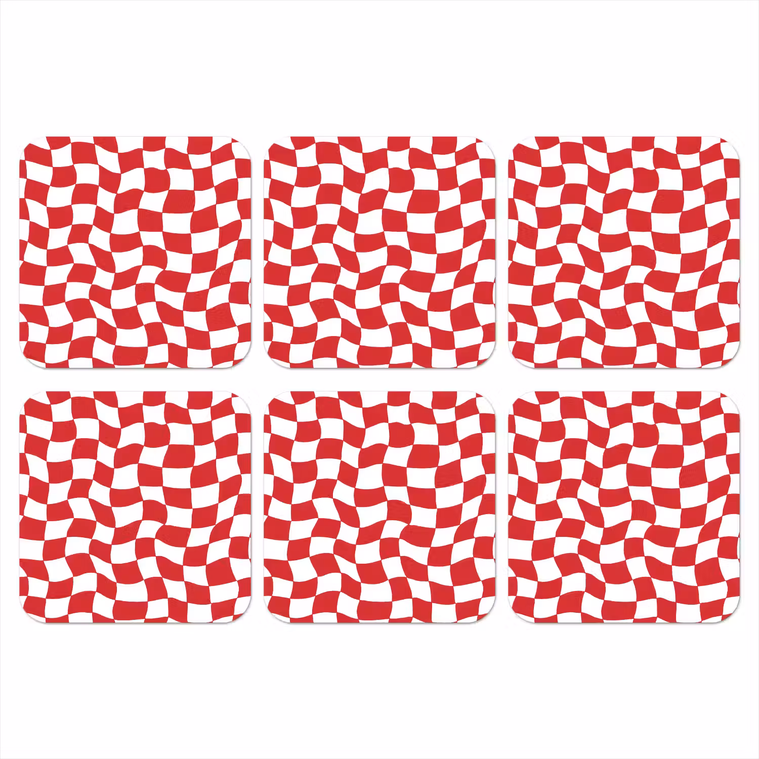 Golvend - Patroon - Rood onderzetter kurk middel 366 -3d