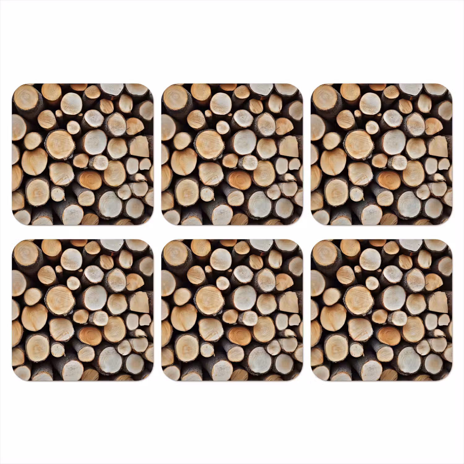 Hout - Boomstammen - Textuur onderzetter kurk middel -3d