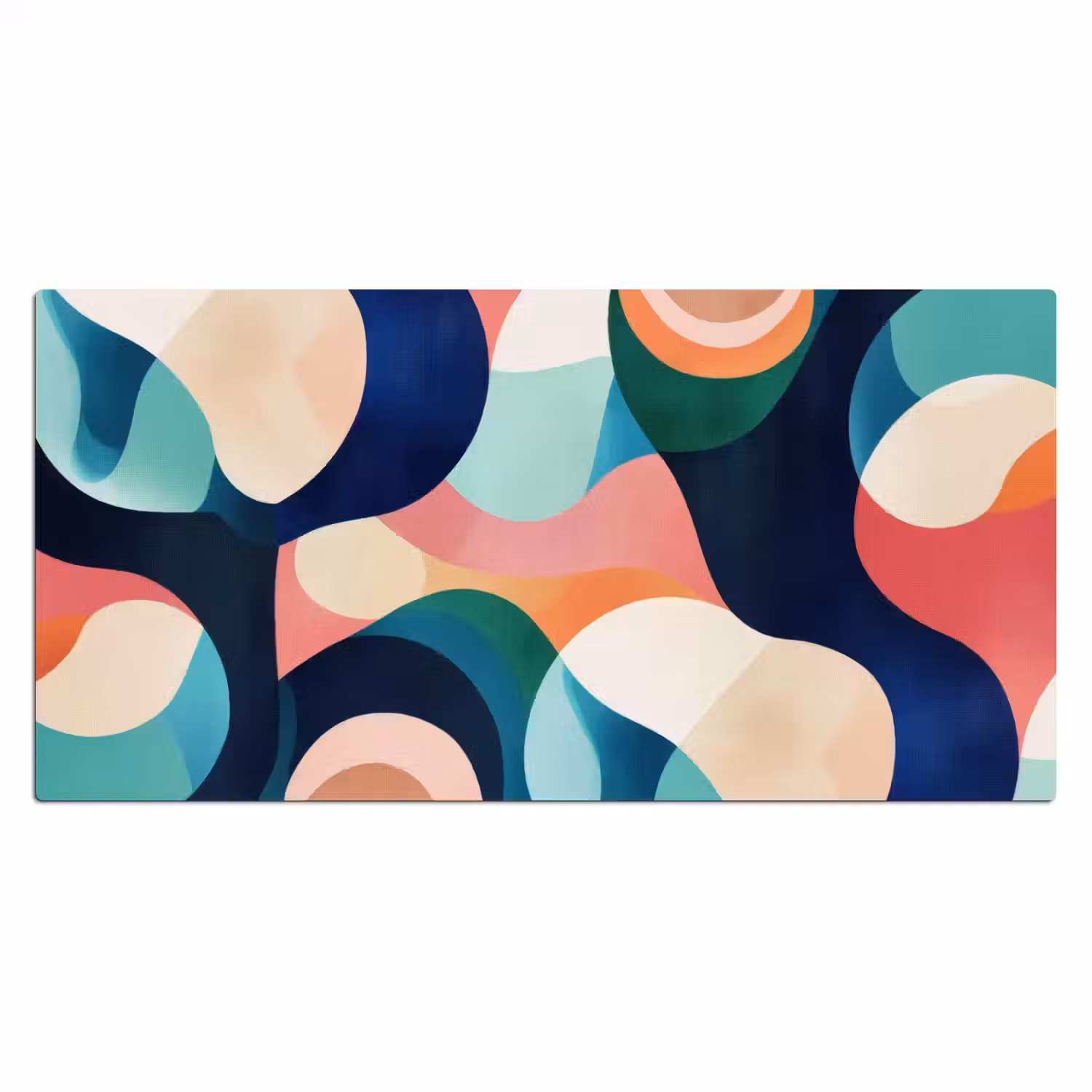 Abstract - Blauw - Roze Muismat XXL klein -3d_leeg