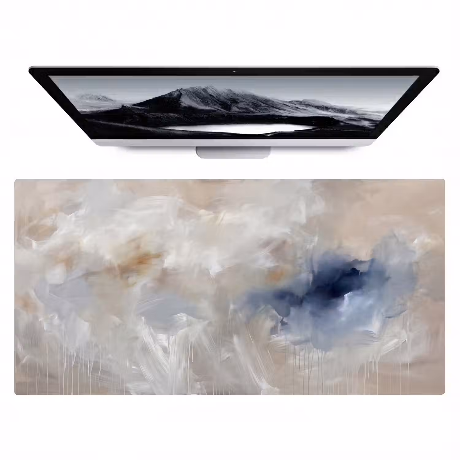 Abstract - Wolken - Sfeer - Modern - Beige Muismat XXL klein -zzz3d