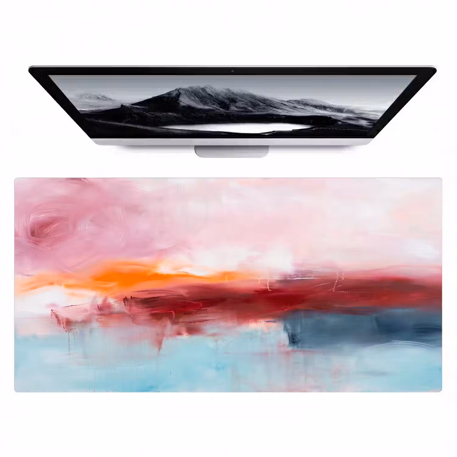 Abstract - Kleuren - Modern - Kunst - Roze Muismat XXL klein -zzz3d