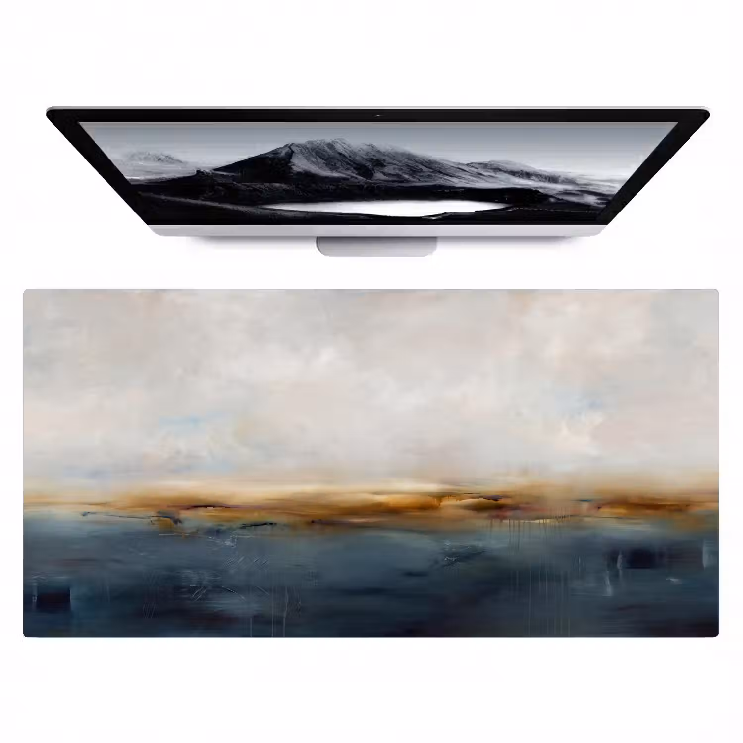 Abstract - Horizon - Water - Modern - Beige Muismat XXL klein -zzz3d
