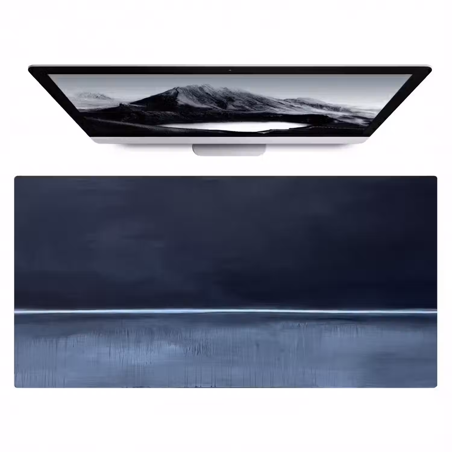 Abstract - Horizontale lijn - Minimalistisch - Donkerblauw - Kunst Muismat XXL klein -zzz3d