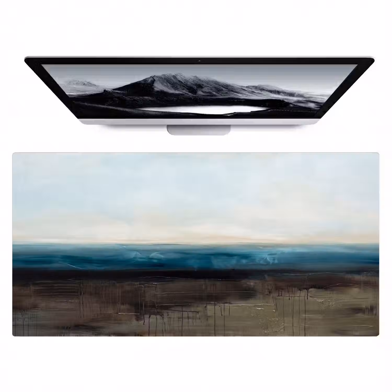 Abstract - Landschap - Horizon - Blauw - Modern Muismat XXL klein -zzz3d