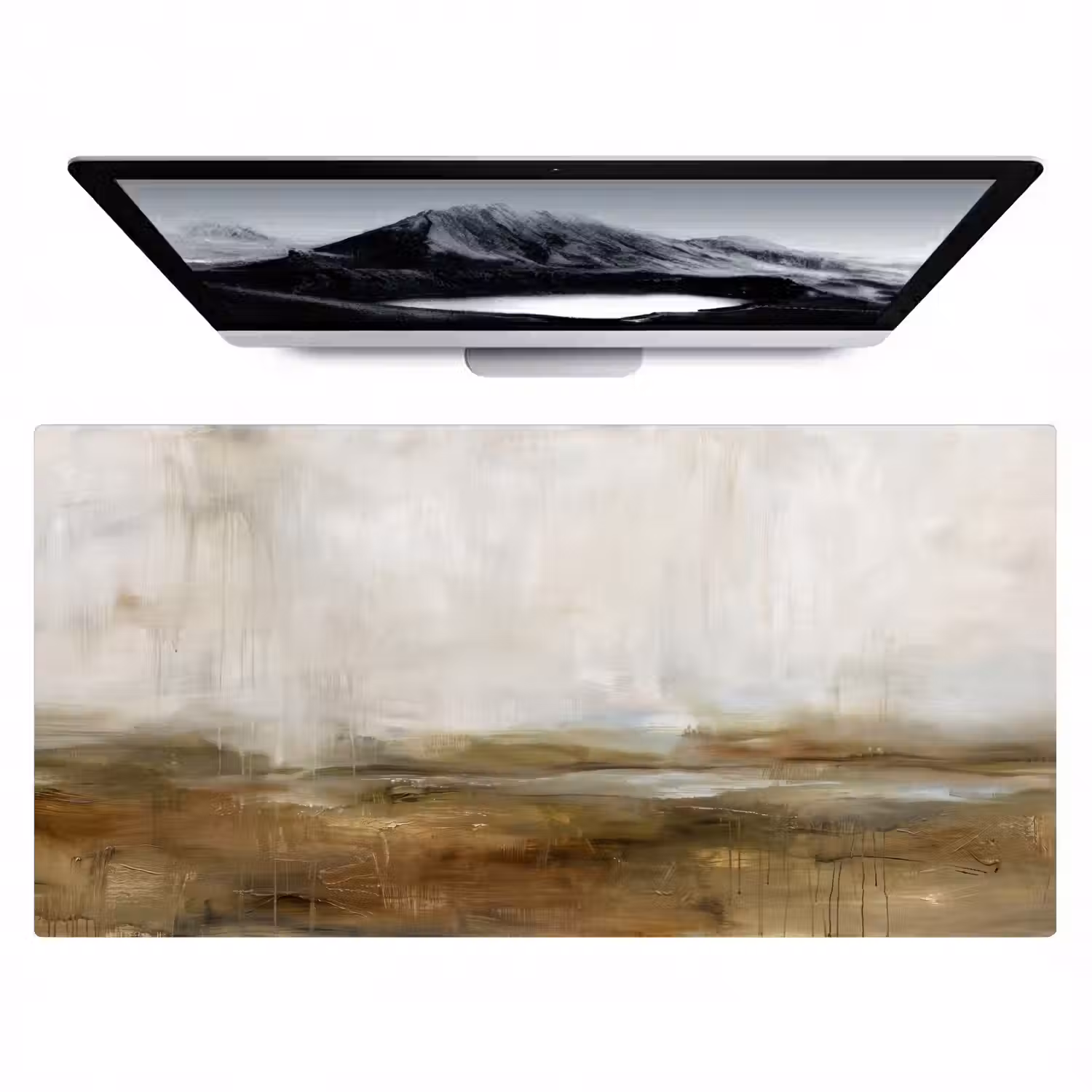 Abstract - Landschap - Natuur - Beige - Bruin Muismat XXL klein -zzz3d