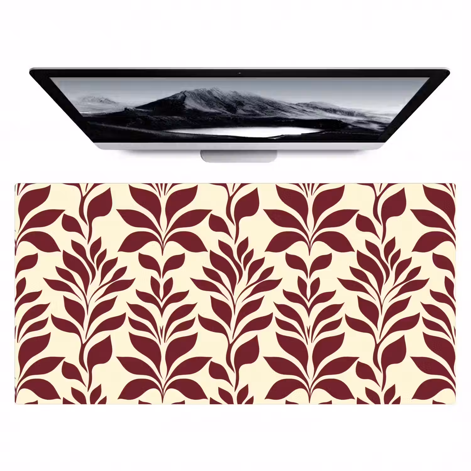 Abstract - Bladeren - Burgundy Muismat XXL klein 681 -zzz3d