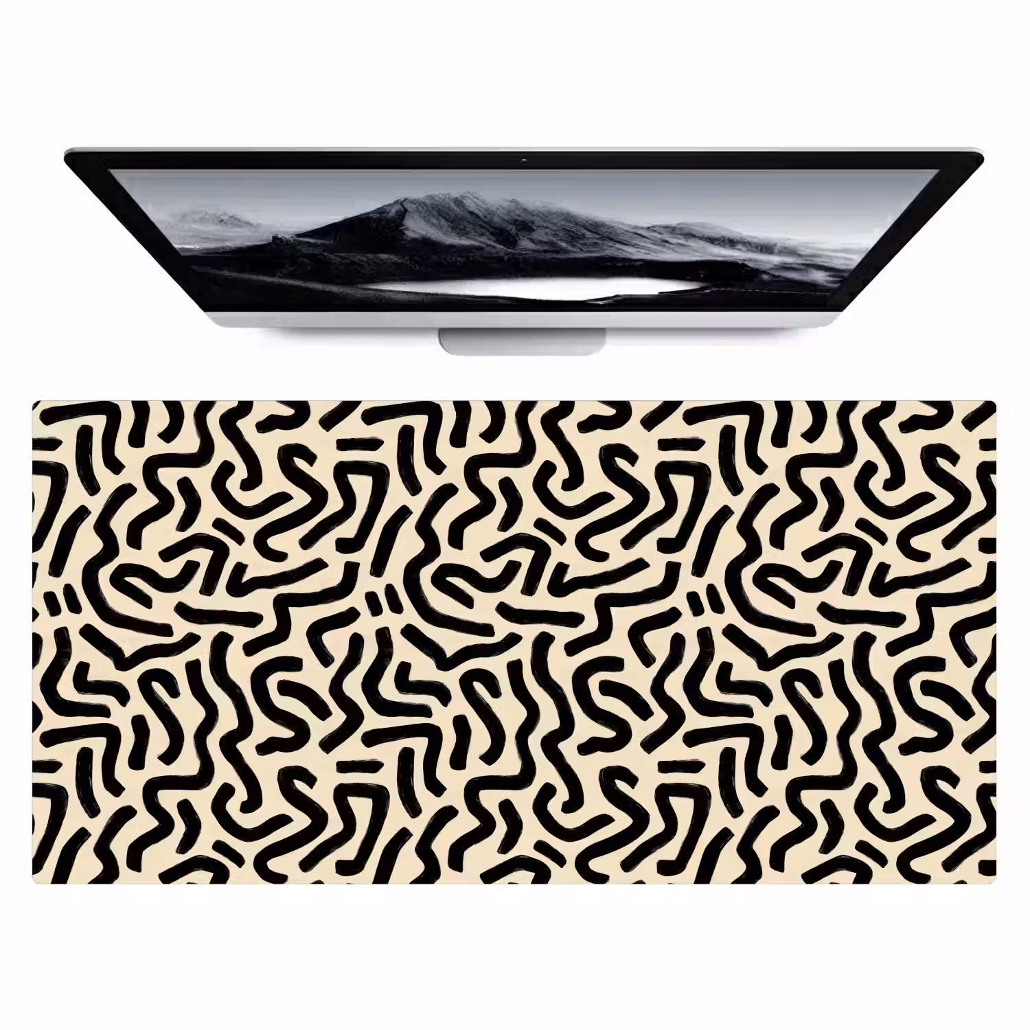 Abstract - Lijnen - Zwart Muismat XXL klein 681 -zzz3d