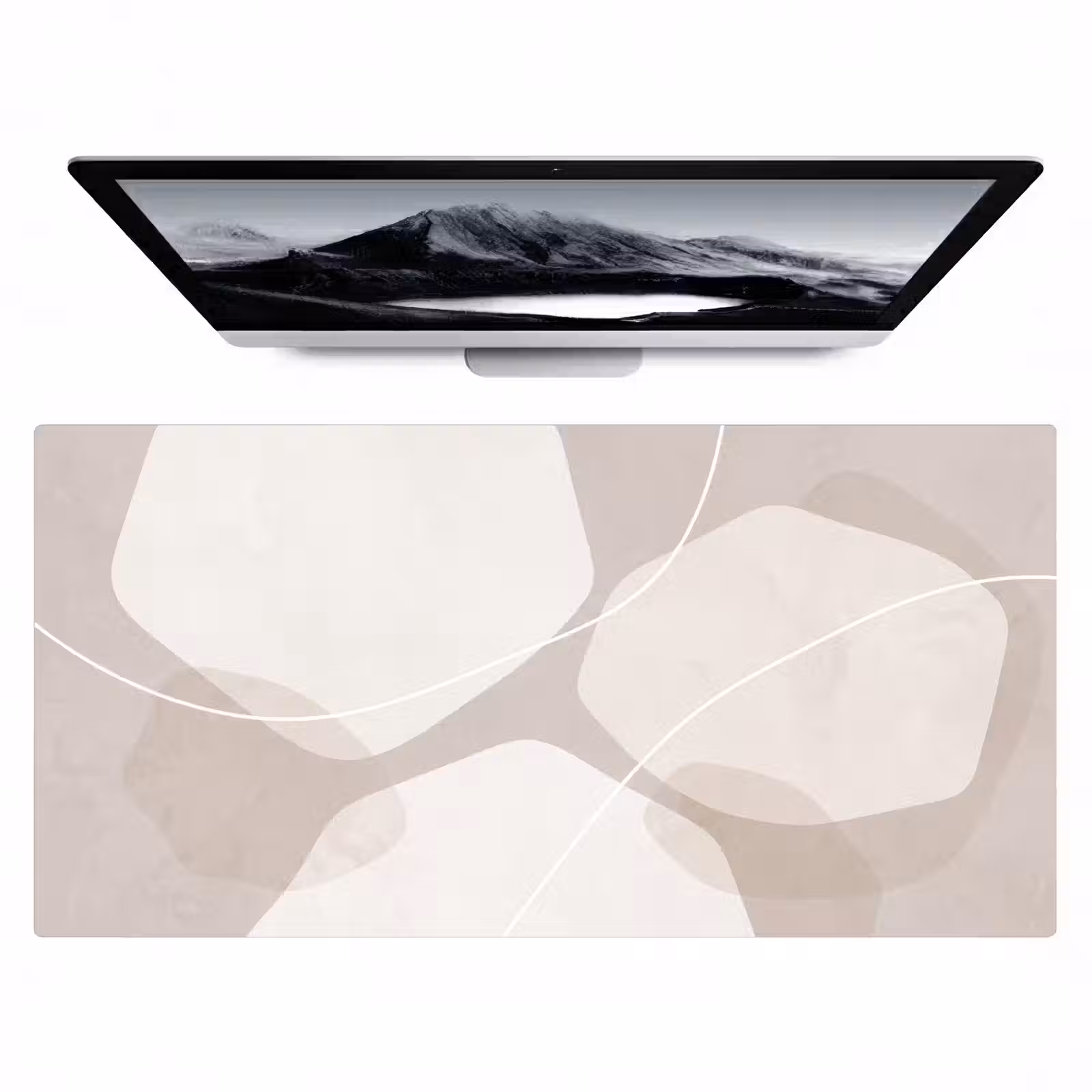 Desk Mat - Abstract - Shapes - Beige - Abstract - Vormen - Beige Muismat XXL klein