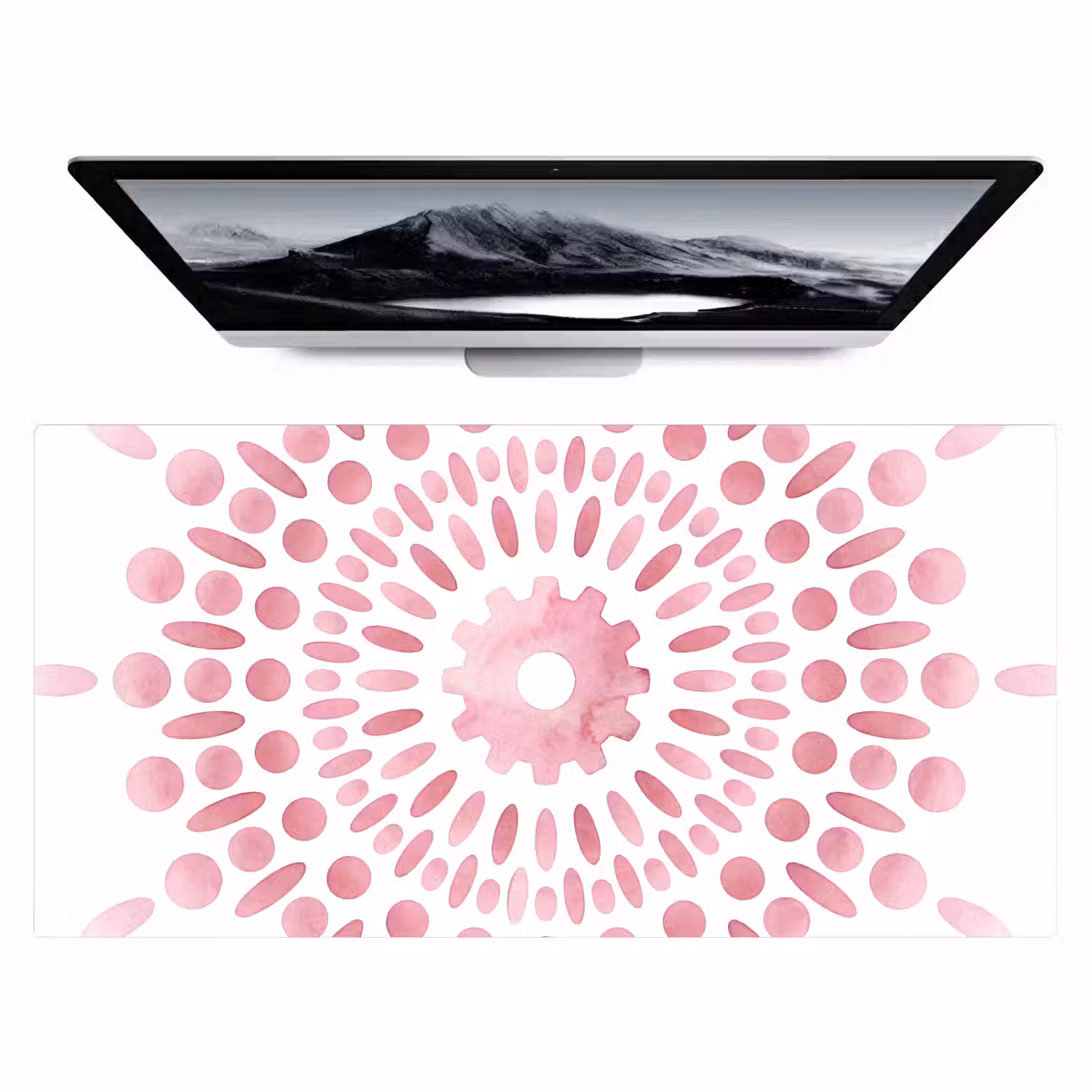 Abstract - Vormen - Patroon - Aquarel - Roze Muismat XXL klein -zzz3d