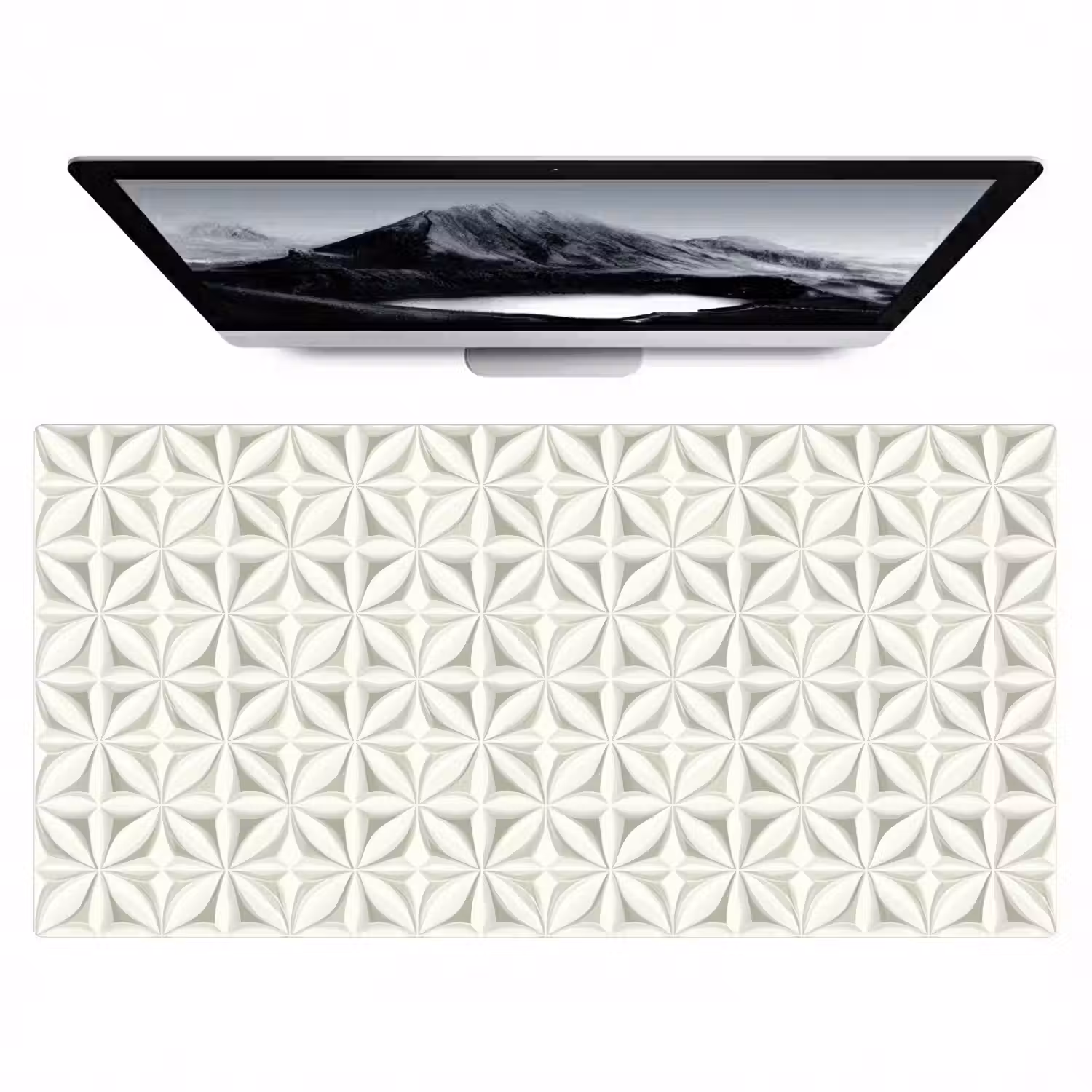 Abstract - Structuur - Grijs - Wit Muismat XXL klein 681 -zzz3d