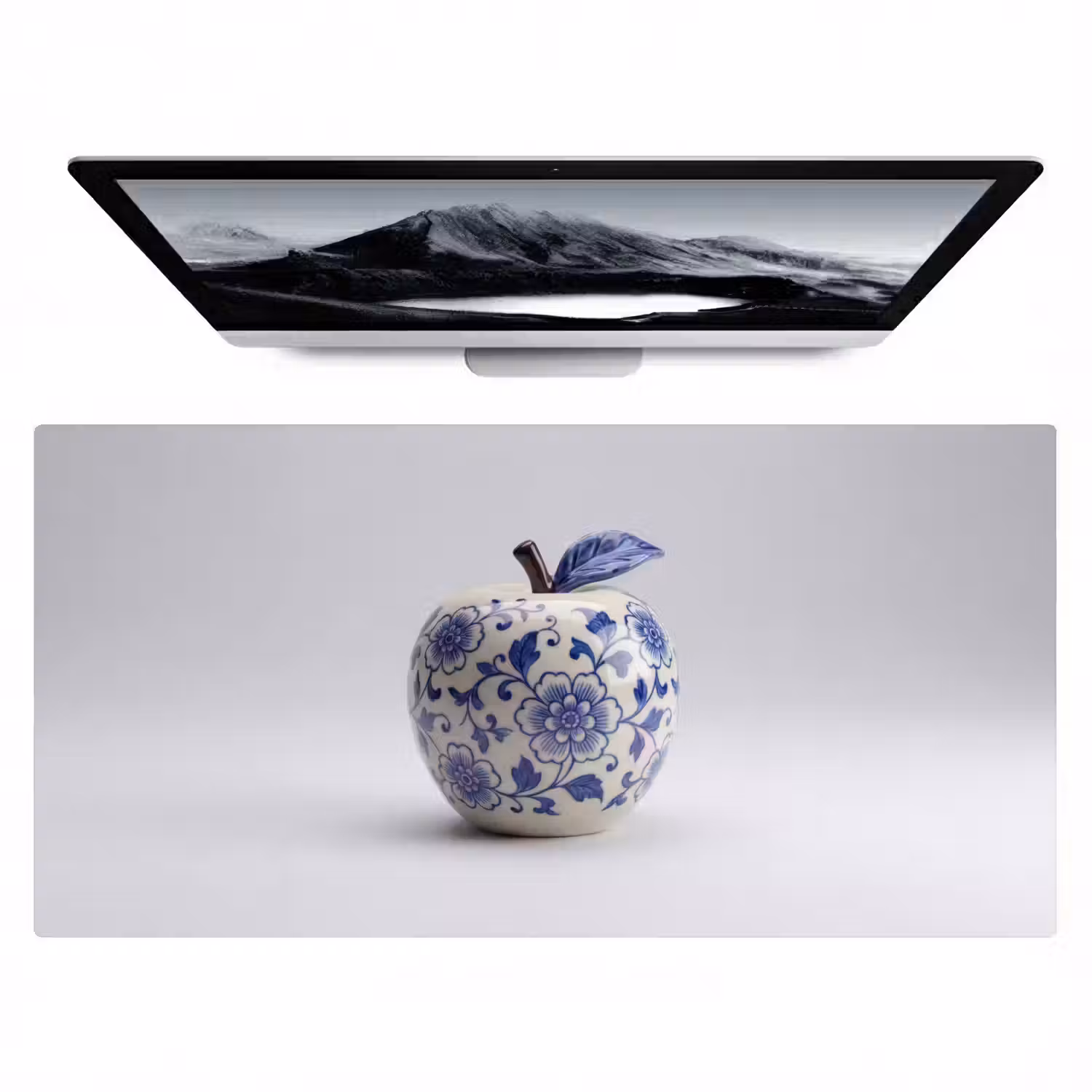 Appel - Blauw - Klassiek Muismat XXL klein -zzz3d