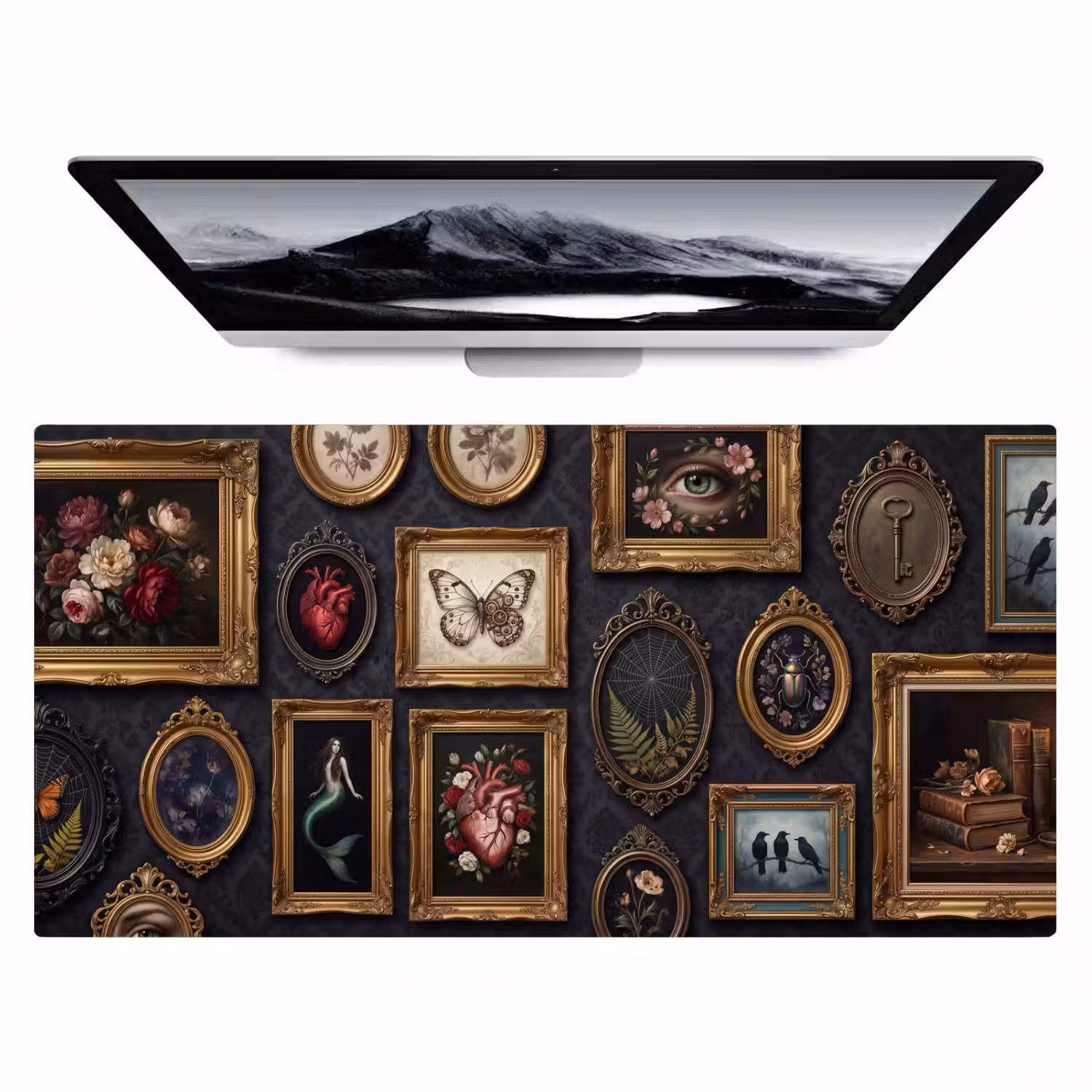 Kunst - Collectie - Vintage - Klassiek - Donker Muismat XXL klein -zzz3d