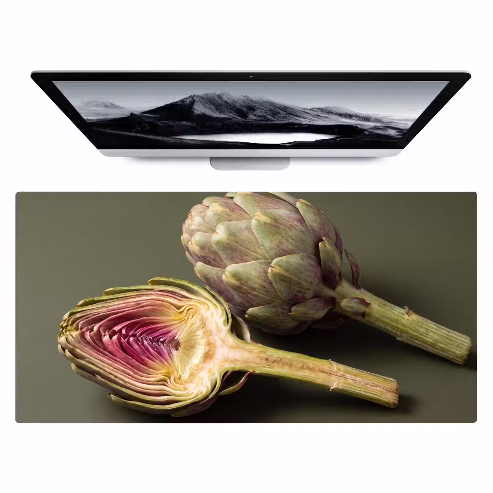 Desk Mat - Artichoke - Purple - Food - Artisjok - Paars - Voedsel Muismat XXL klein