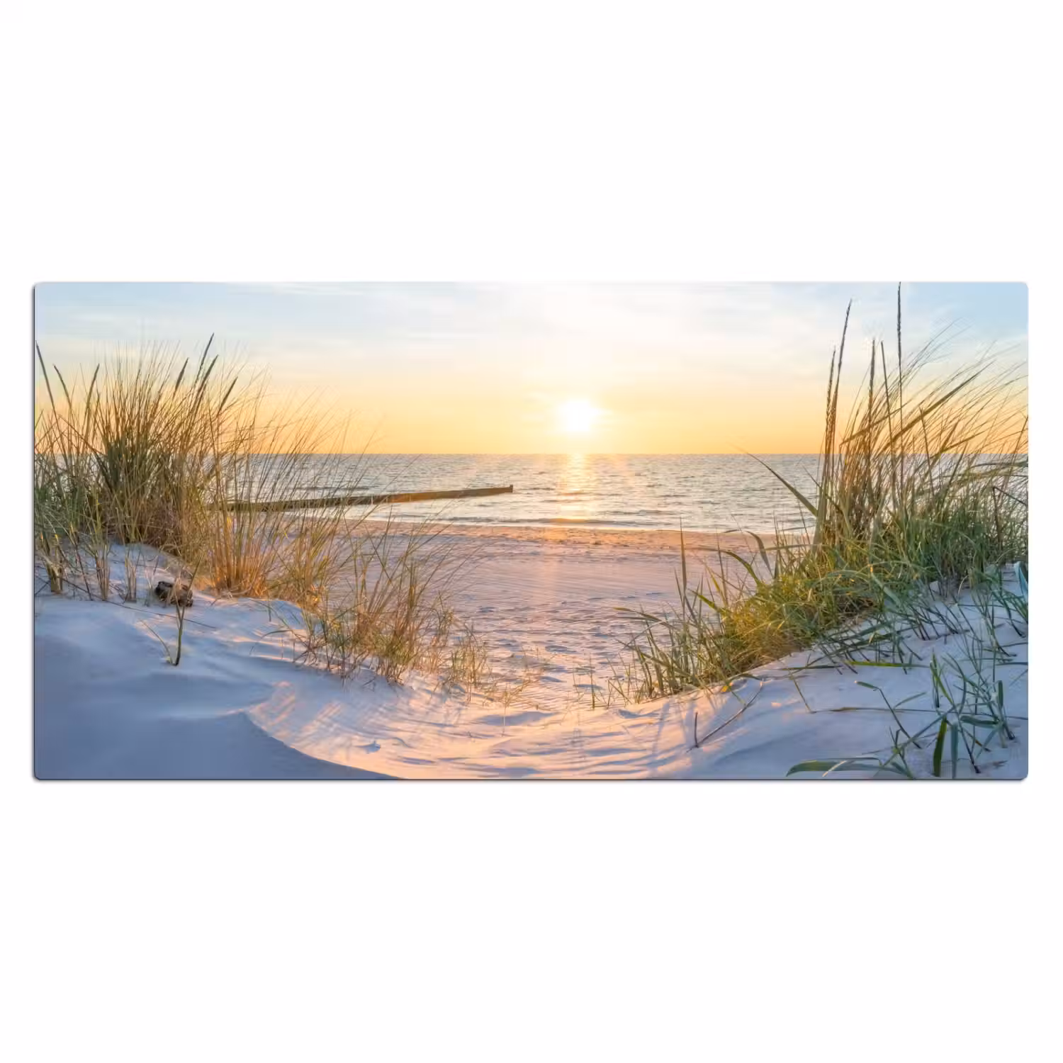 Strand - Zon - Duin - Gras - Zand - Horizon Muismat XXL klein -3d_leeg