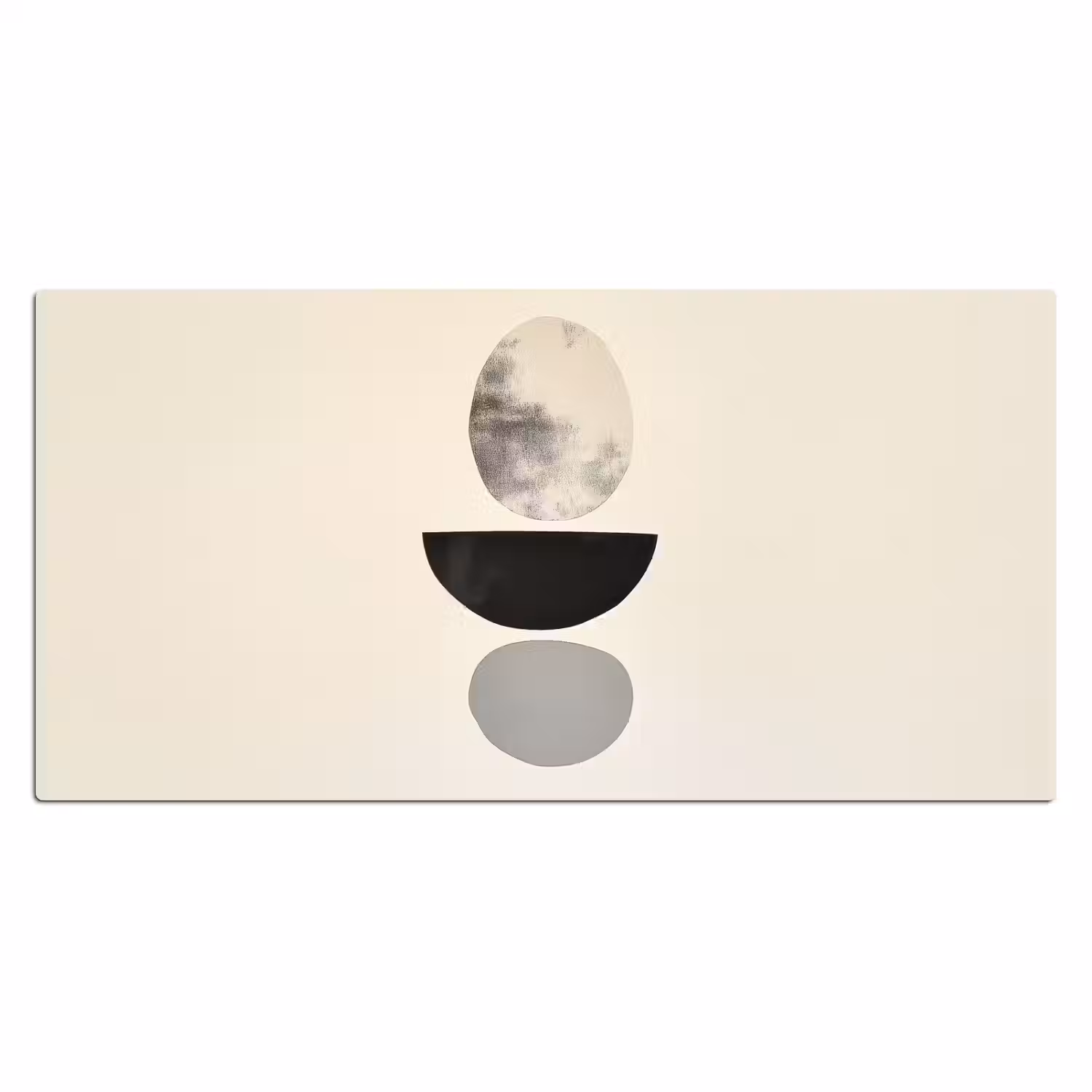Beige - Japandi - Wabi sabi Muismat XXL klein -3d_leeg