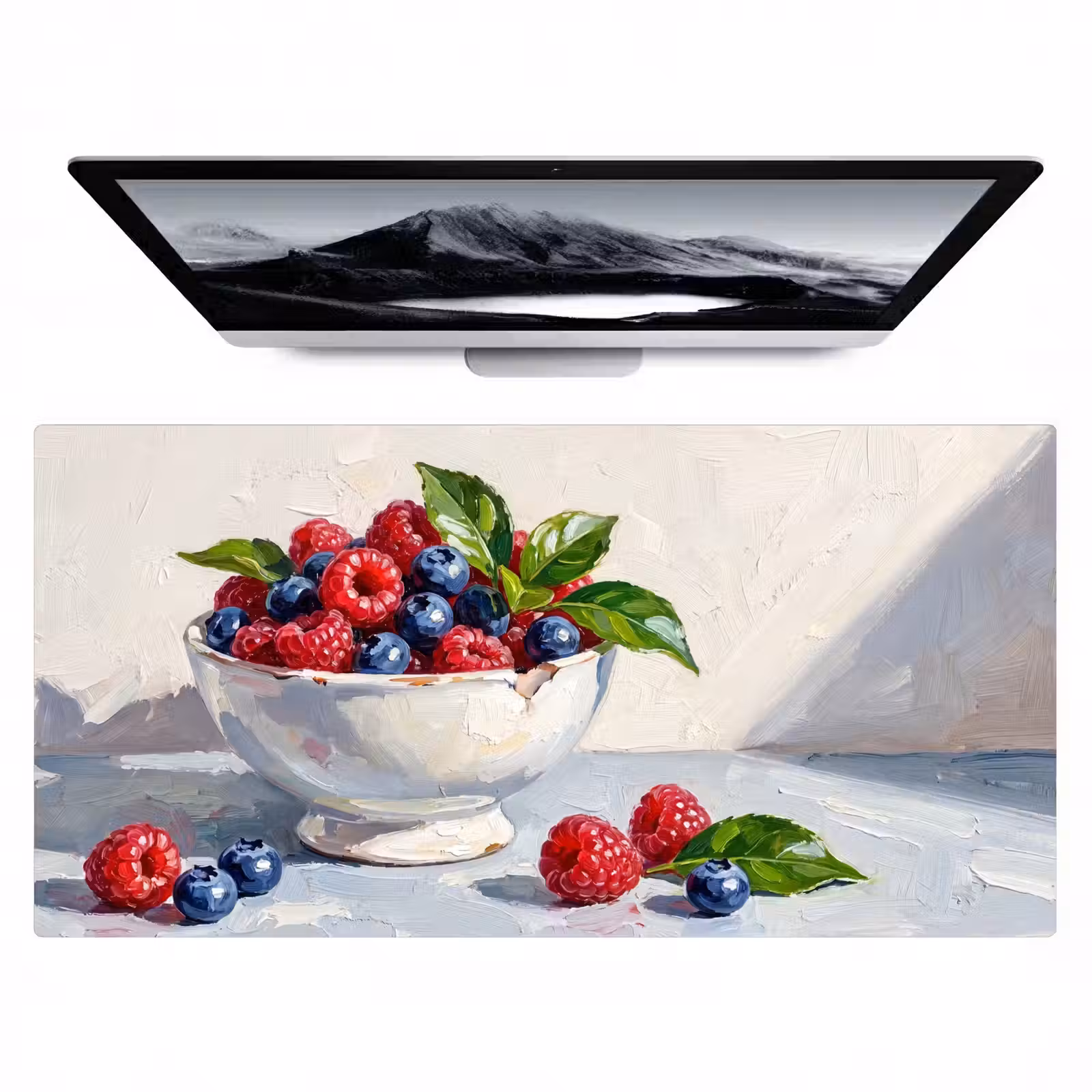 Desk Mat - Berries - Bowl - Food - Bessen - Kom - Eten Muismat XXL klein
