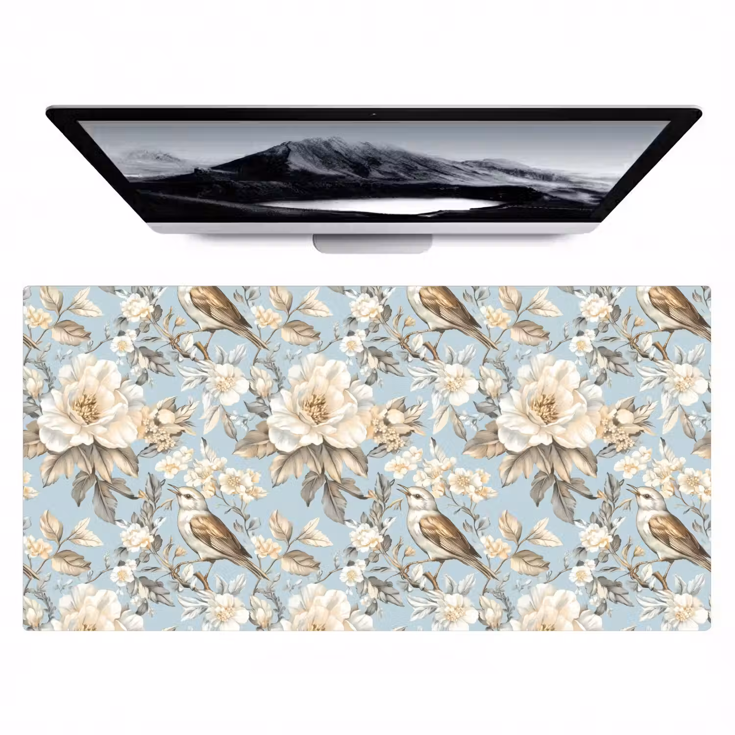 Botanisch - Zangvogel - Blauw Muismat XXL klein 681 -zzz3d