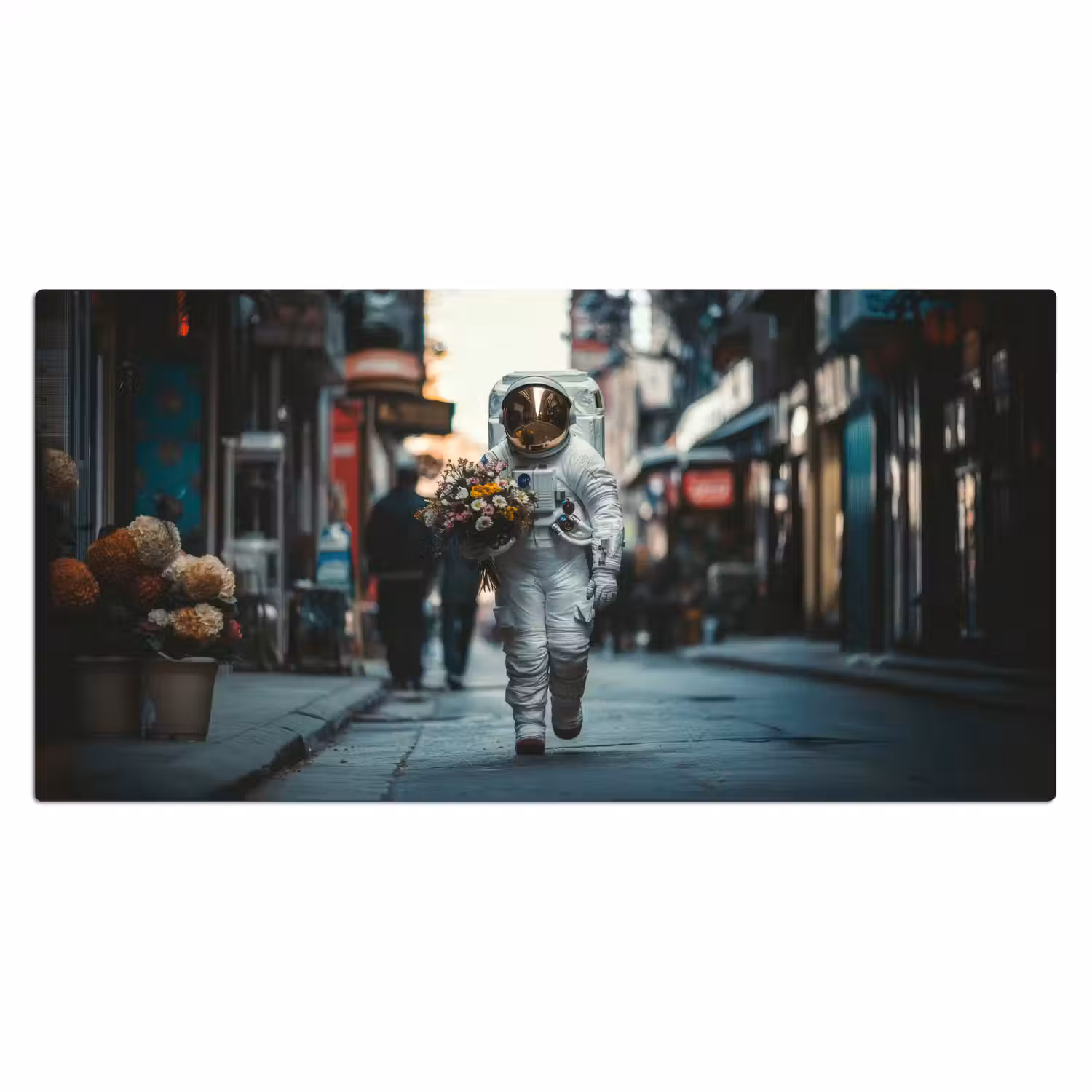 Boeket - Bloemen - Kleurrijk - Astronaut Muismat XXL klein -3d_leeg