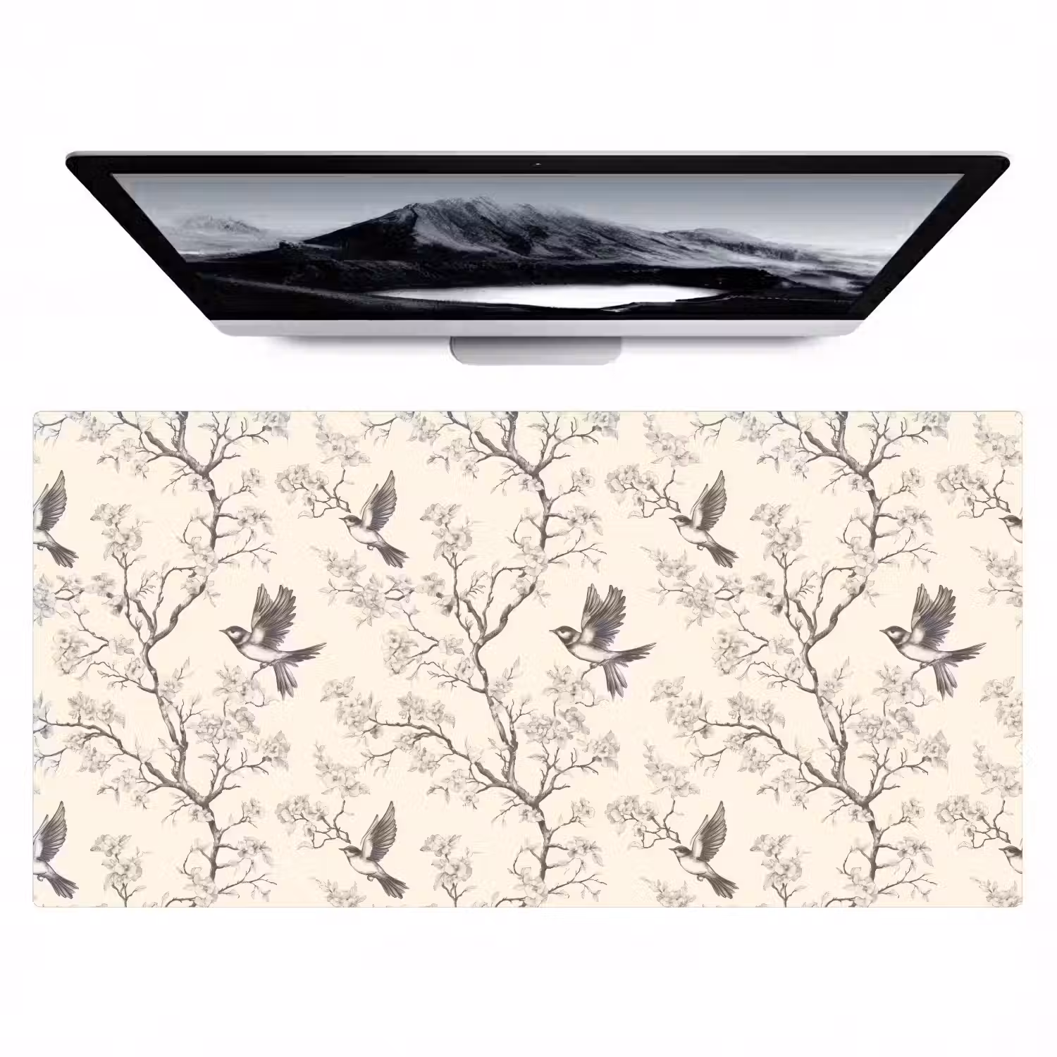 Takken - Vogels - Beige Muismat XXL klein 681 -zzz3d