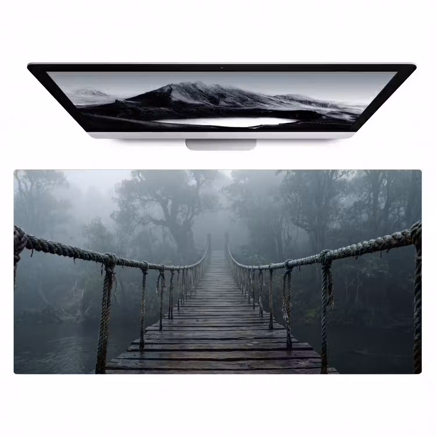 Brug - Jungle - Mist - Natuur Muismat XXL klein -zzz3d