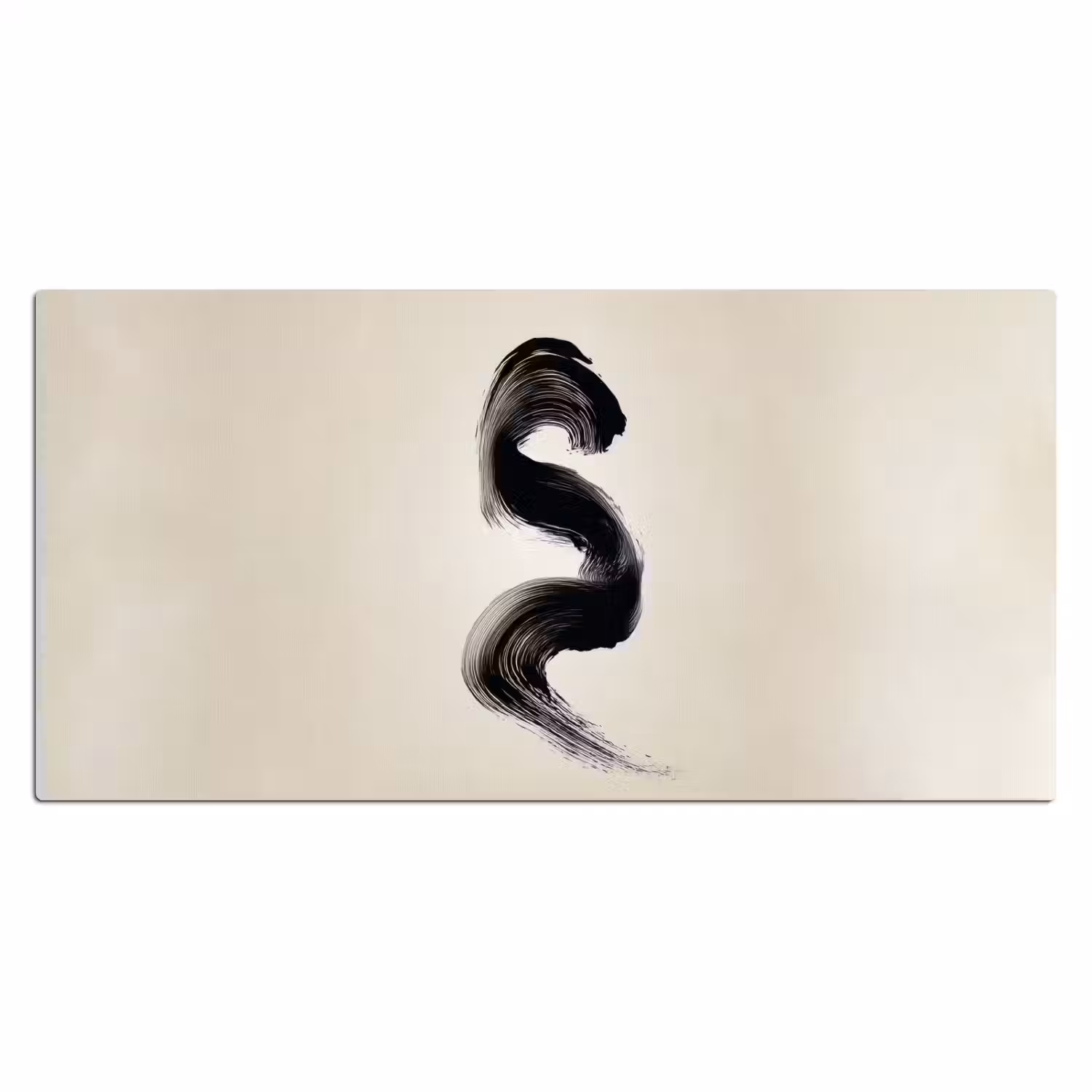 Penseelstreek - Zwart - Minimalistisch Muismat XXL klein -3d_leeg