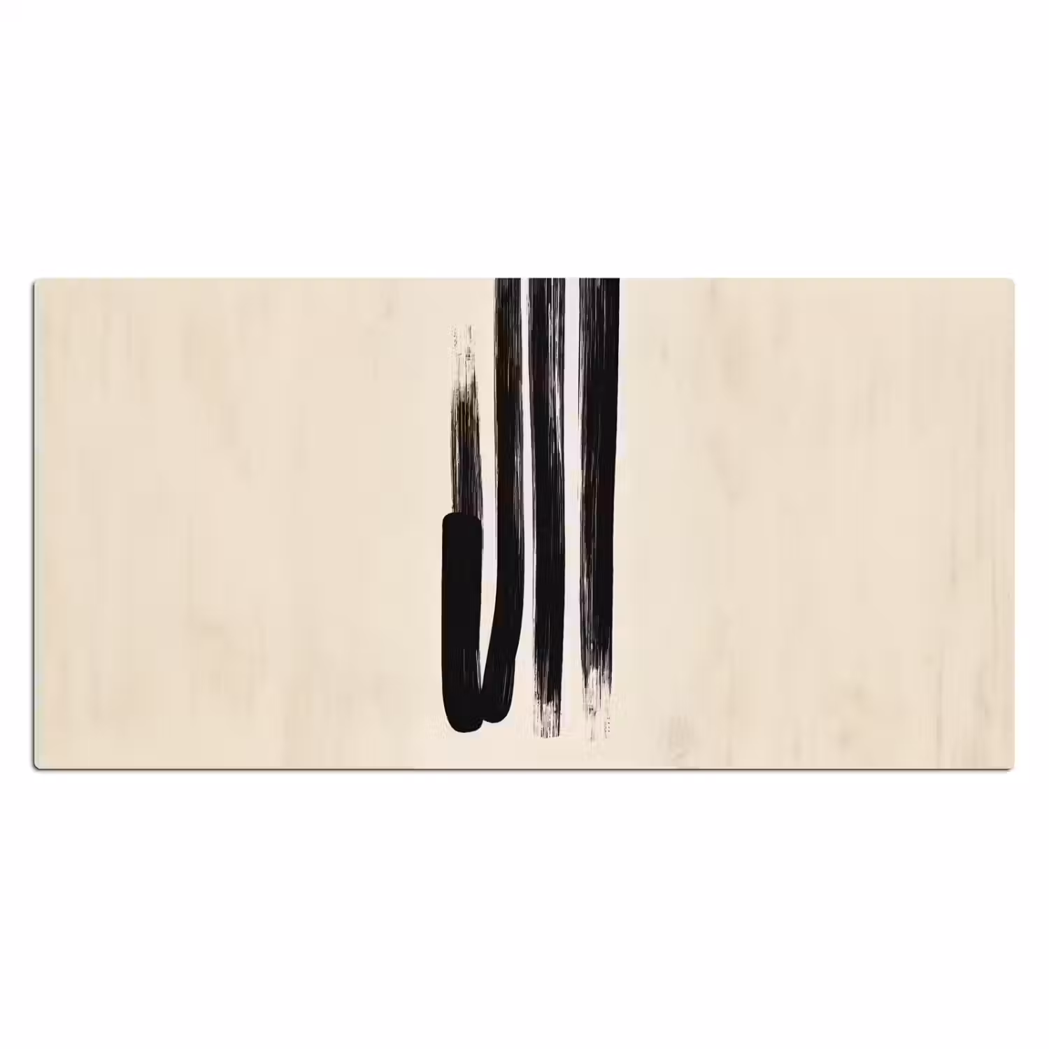 Penseelstreken - Verticaal - Zwart Muismat XXL klein -3d_leeg