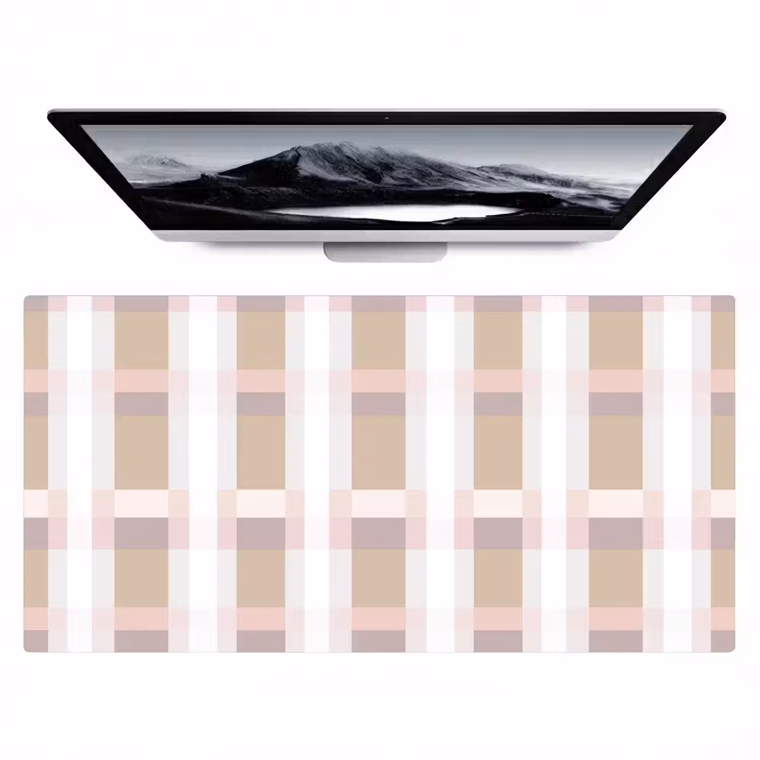 Ruitpatroon - Aardetinten - Minimalistisch Muismat XXL klein 681 -zzz3d