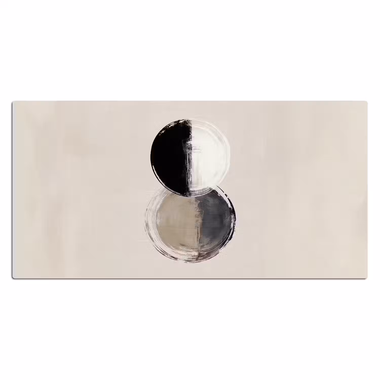 Cirkels - Strepen - Minimalistisch - Zwart Muismat XXL klein -3d_leeg