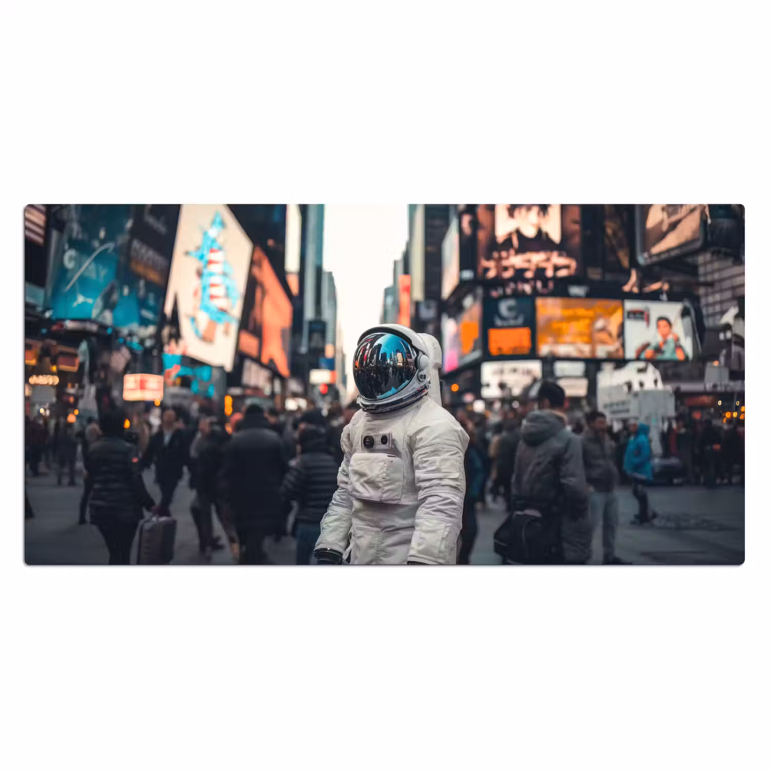 Stad - Mensen - Astronaut - Wit Muismat XXL klein -3d_leeg
