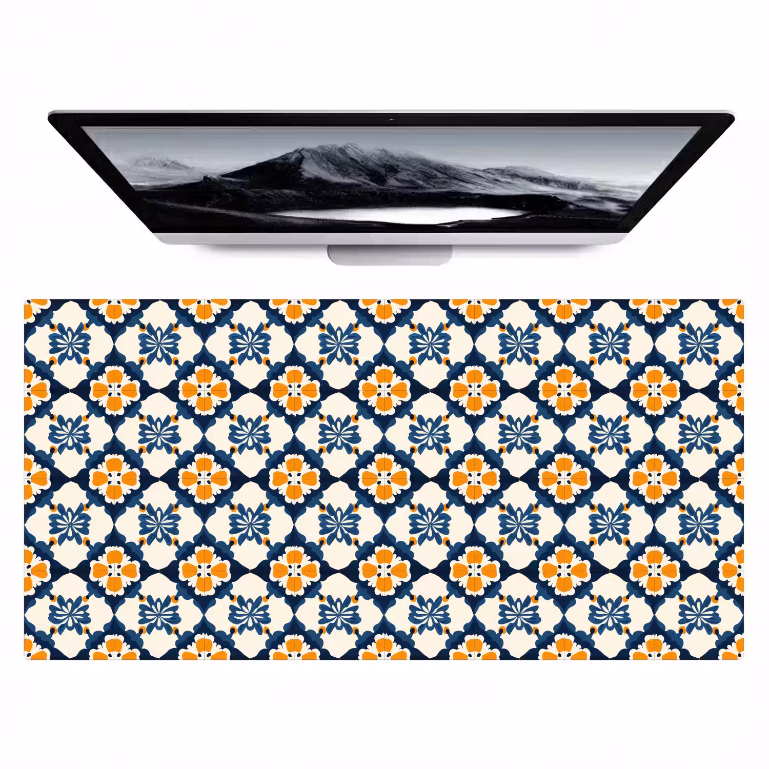 Klassiek - Geometrisch - Blauw Muismat XXL klein 681 -zzz3d